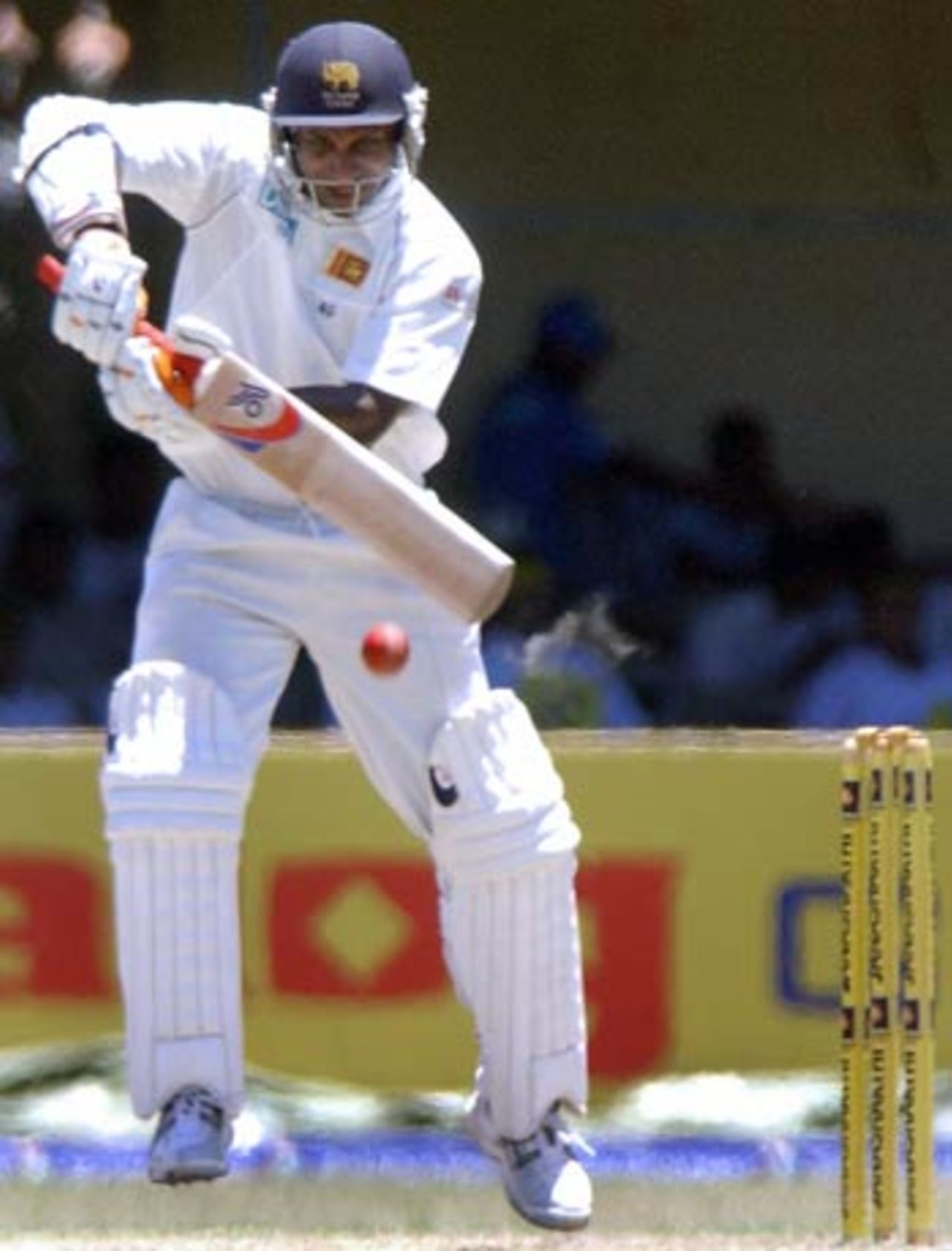 Sanath Jayasuriya punches a ball away to the off side on the way to 73 against South Africa, 2nd Test, 4th day, Colombo, August 7, 2006