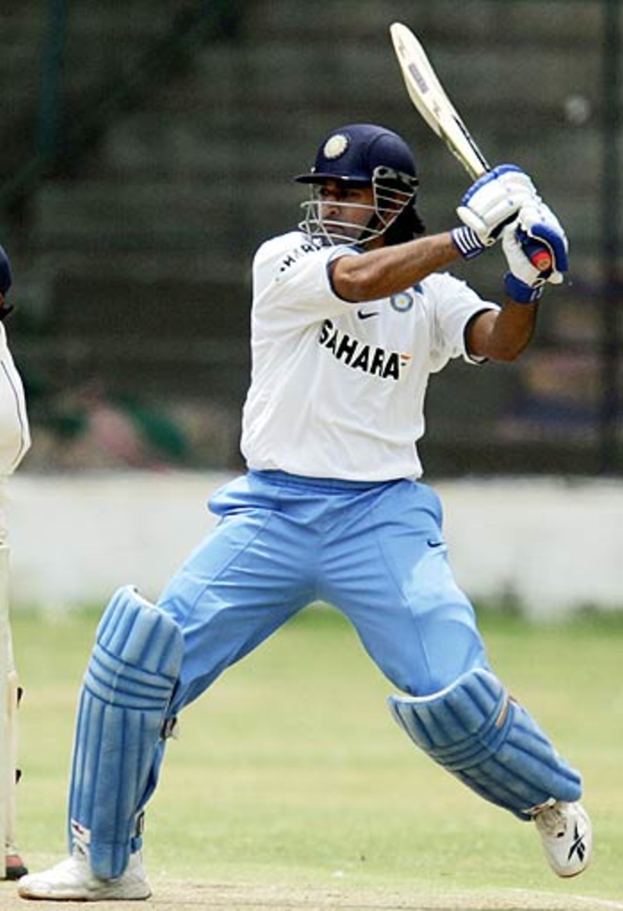 Mahendra Singh Dhoni slams it hard, National Cricket Academy, Bangalore, August 8, 2006