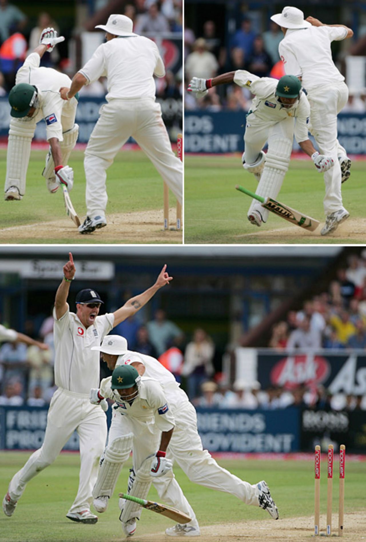 Mohammad Sami is run out by Kevin Pietersen, England v Pakistan, 3rd Test, Headingley, August 8, 2006