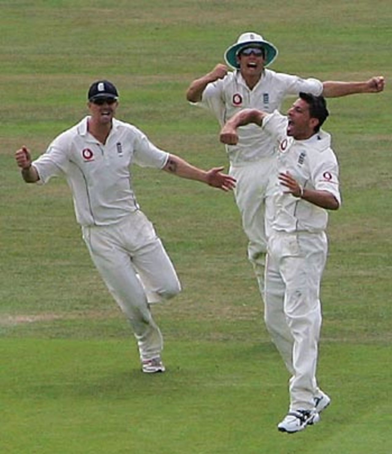 Sajid Mahmood celebrates one of his four wickets, England v Pakistan, 3rd Test, Headingley, August 8, 2006