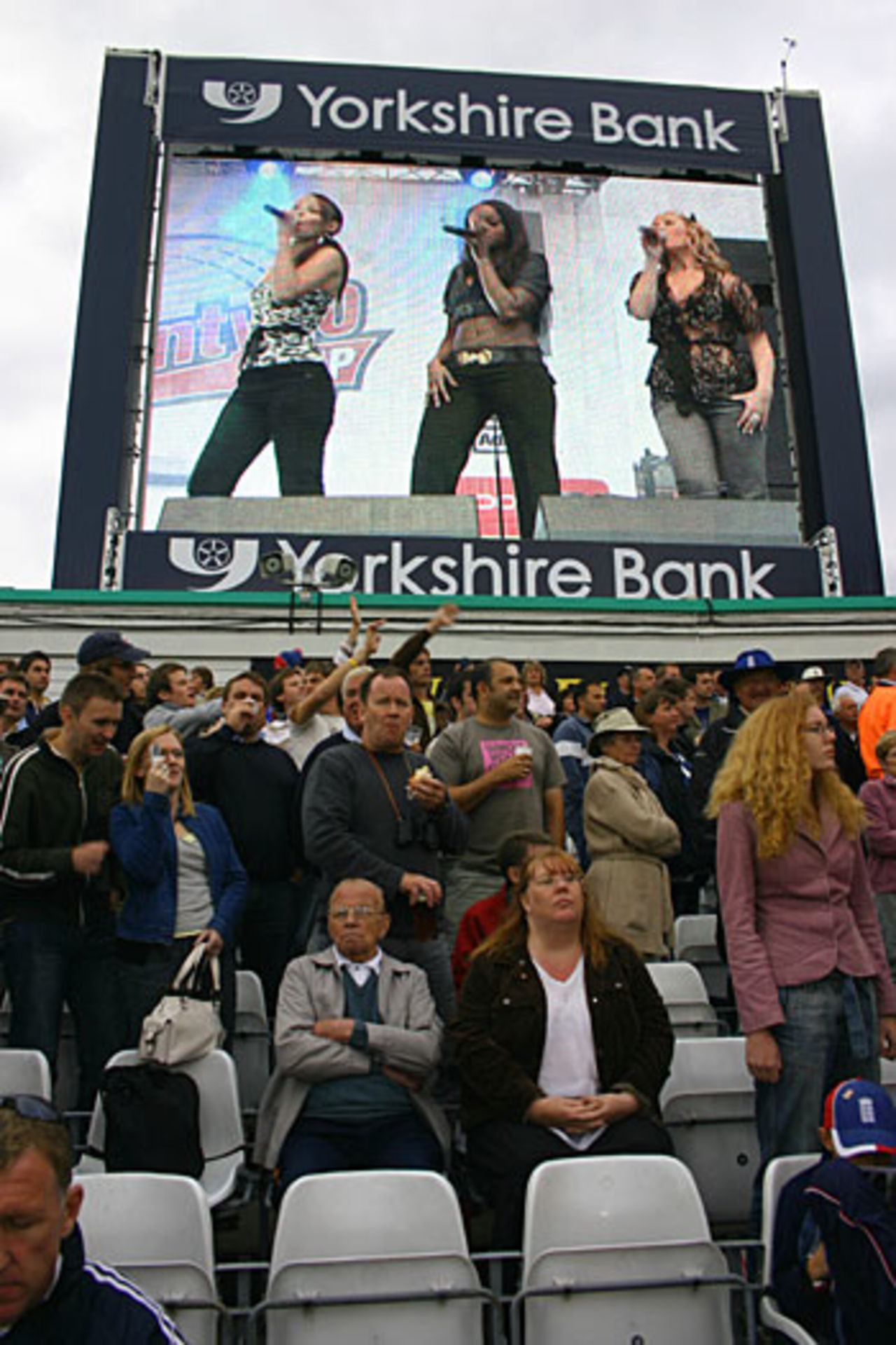 Amelle, Keisha and Heidi of the Sugababes perform at Trent Bridge during Twenty20 finals day, August 12, 2006