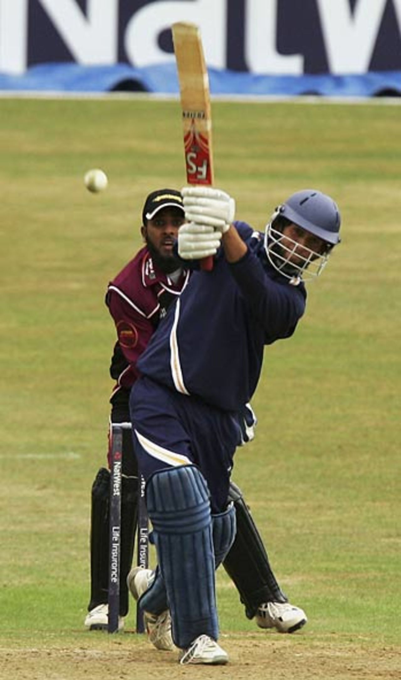 Moeen Ali hits out during his 61-ball 64, Warwickshire v Northamptonshire, Pro40, Edgbaston, August 13, 2006