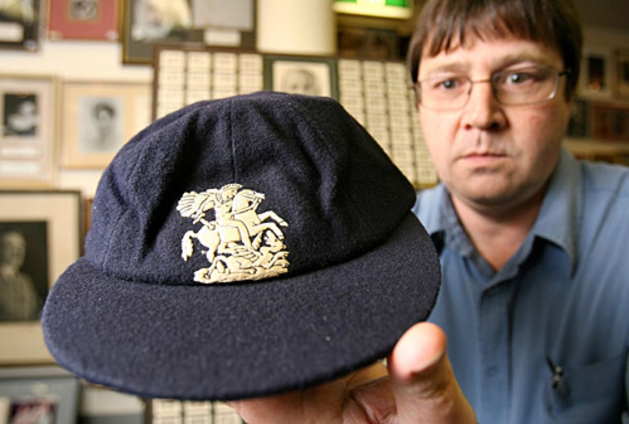 The cap worn by Eric Hollies when he dismissed Don Bradman for a duck in his final Test match. It is to be auctioned on August 16, 2006, in Australia