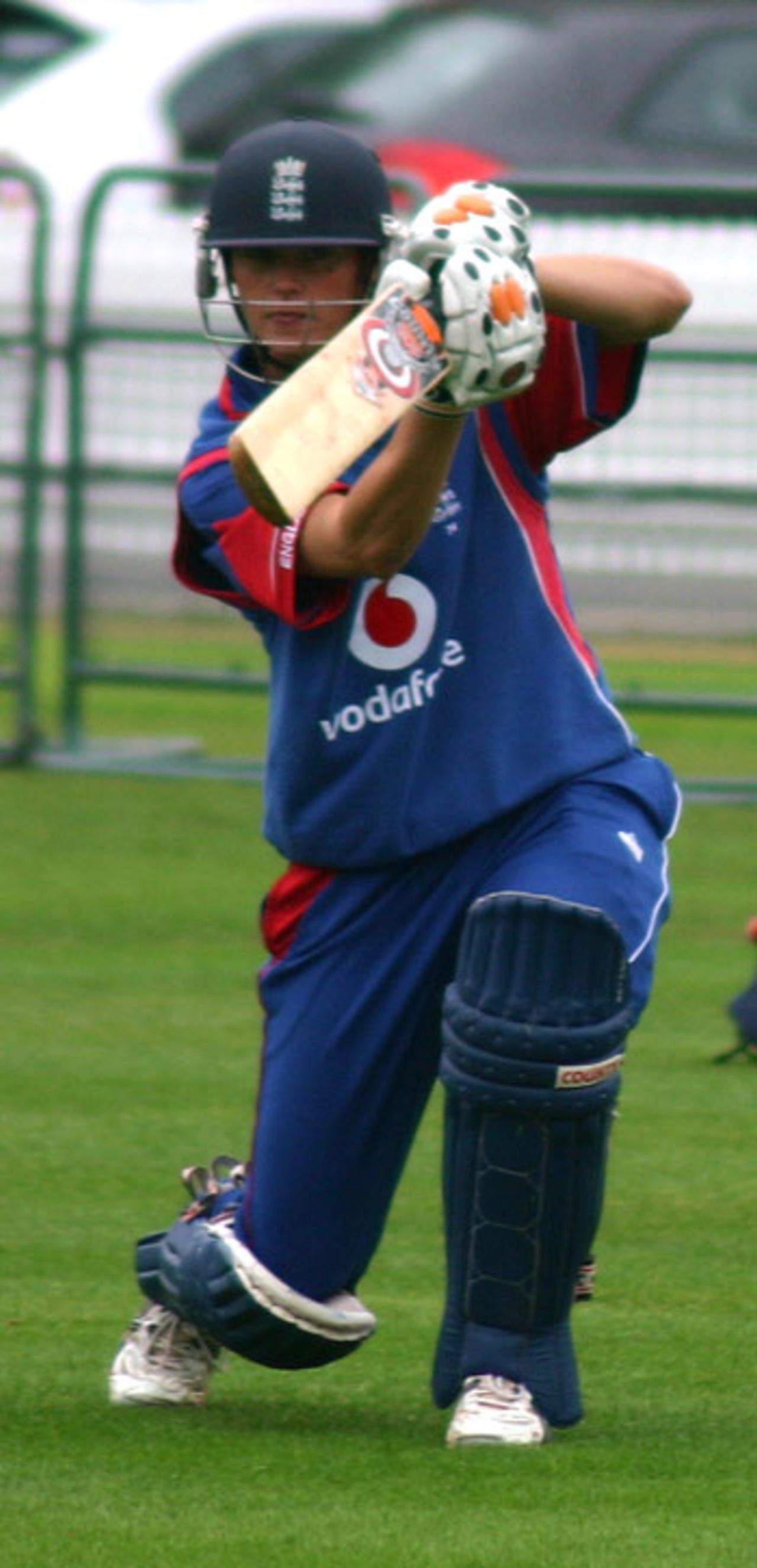 Laura Newton drives firmly during a net session, England Women v India Women, 1st ODI, Lord's, August 14, 2006
