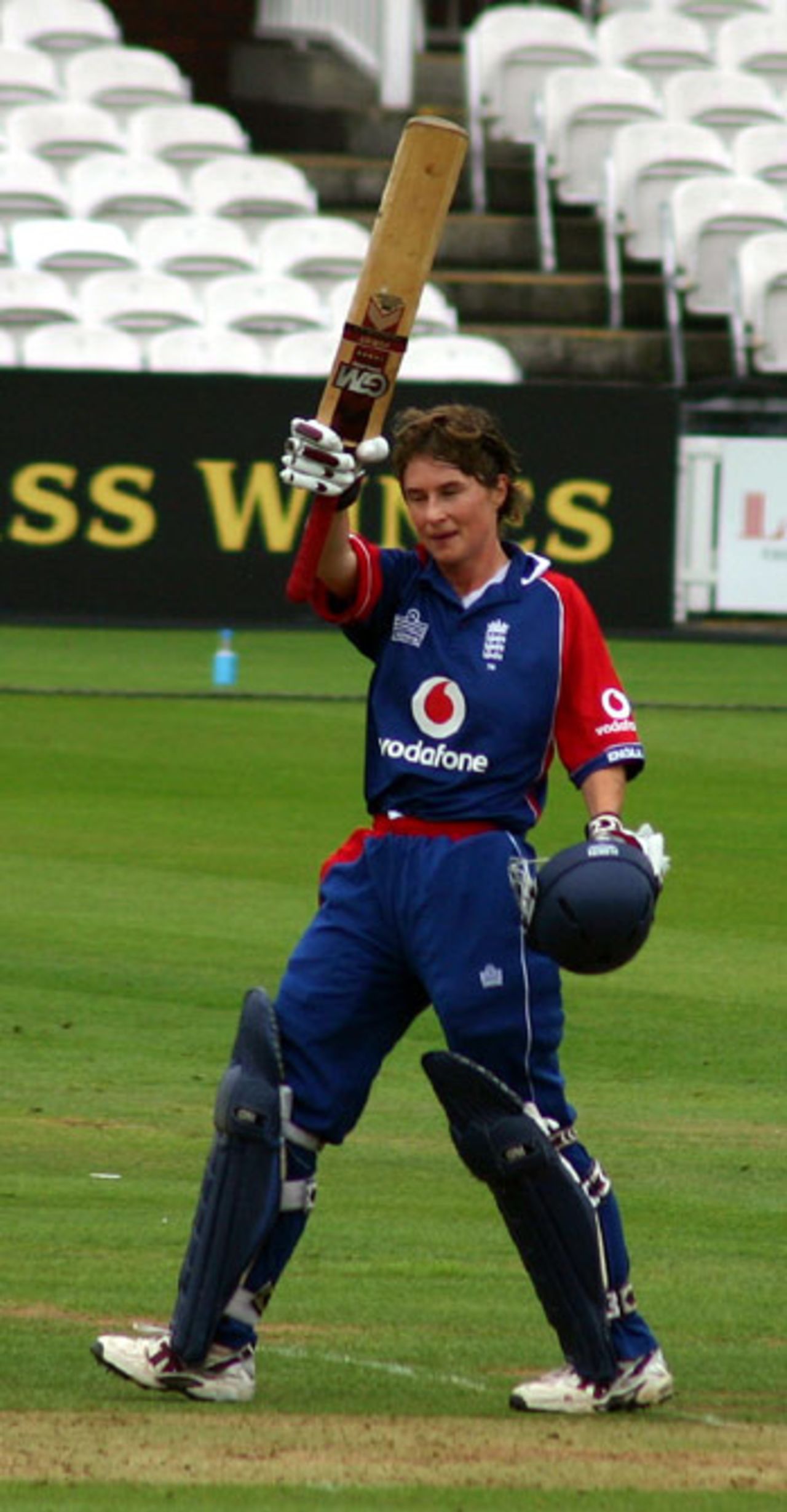 Claire Taylor celebrates her superb hundred against India, England Women v India Women, 1st ODI, Lord's, August 14, 2006