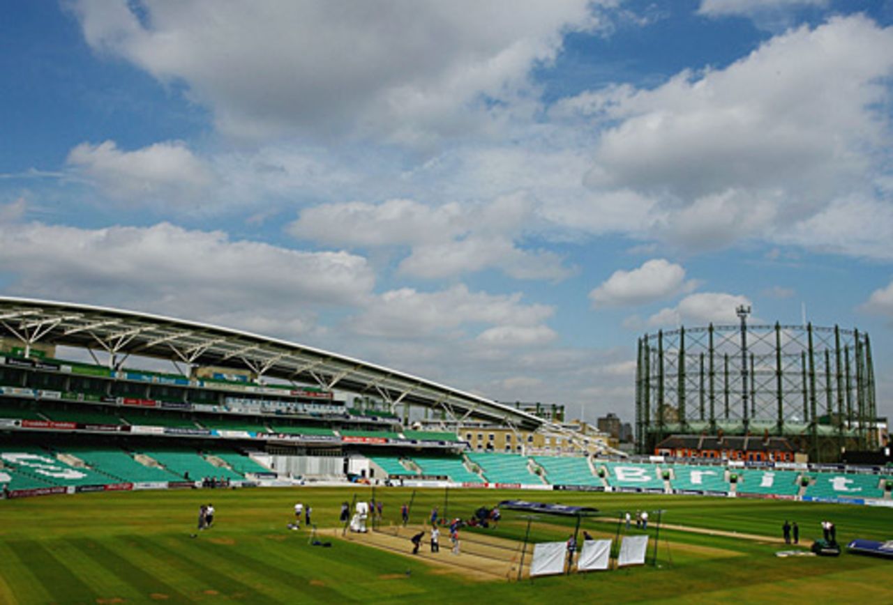 The scene at The Oval as England prepare for the fourth Test against Pakistan, The Oval, August 15, 2006