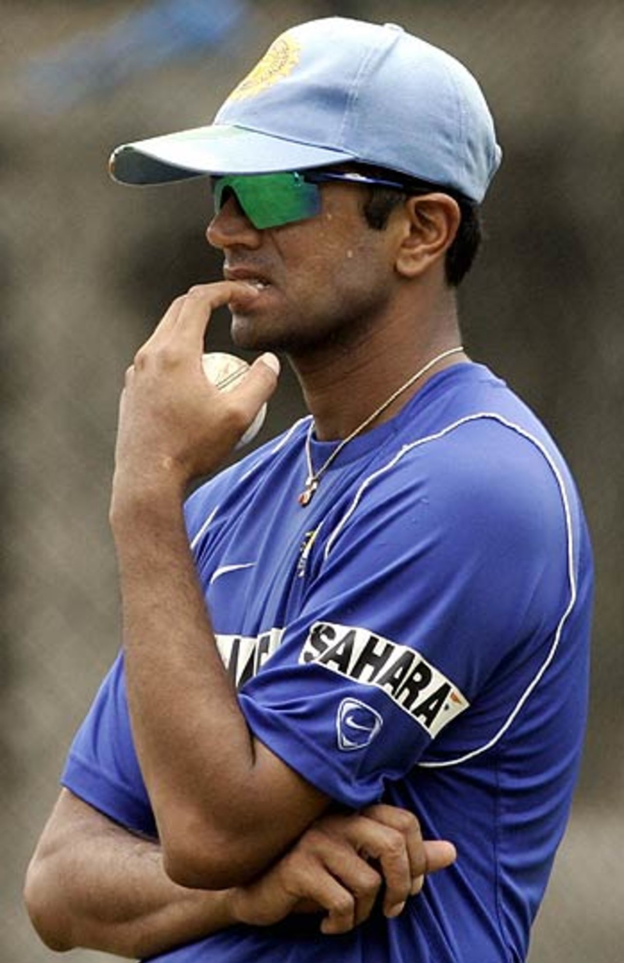 Rahul Dravid watches as the team practises, Colombo, August 17, 2006