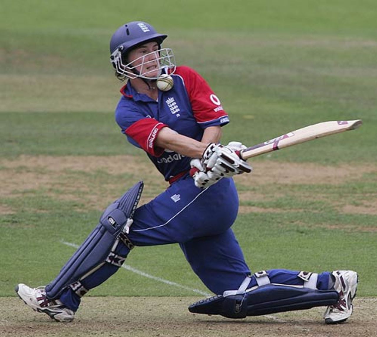 Claire Taylor gets the ball lodged in her visor, England Women v India Women, Lord's, London, August 14, 2006