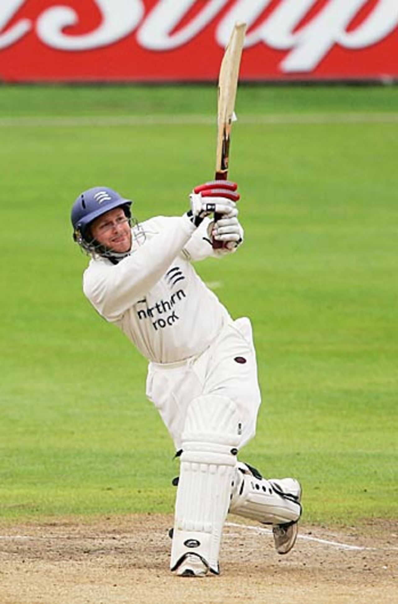 David Nash goes over the top during his unbeaten 68, Lancashire v Middlesex, County Championship, Old Trafford, August 20, 2006