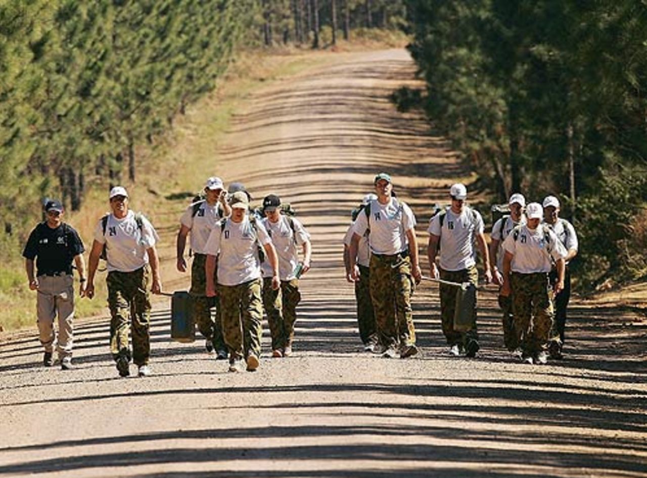 The Australians rough it in the outback in the Beerwah State Forest, Brisbane, August 23, 2006