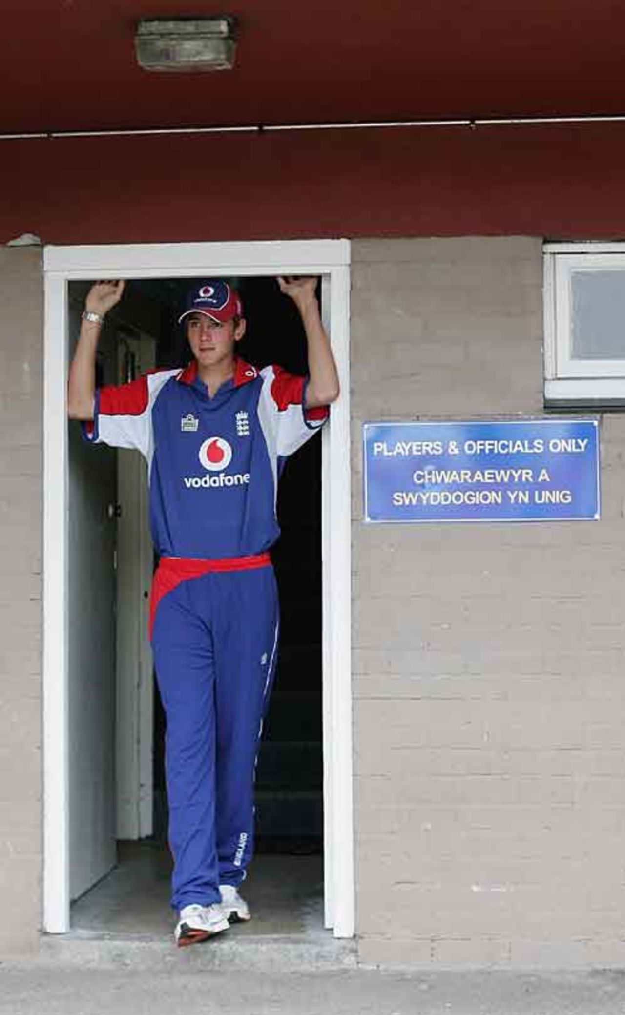 Stuart Broad outside the dressing rooms at Cardiff ahead of the one-day series with Pakistan, Cardiff, August 29, 2006
