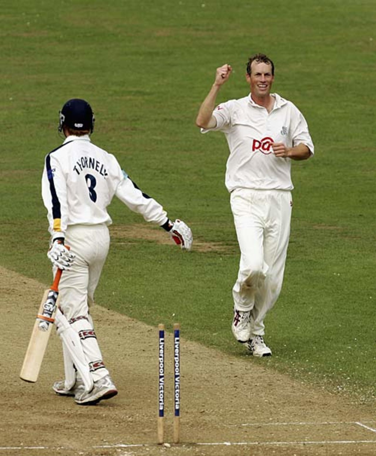 Robin Martin-Jenkins removes Dominic Thornely, Sussex v Hampshire, County Championship, Hove, September 3, 2006