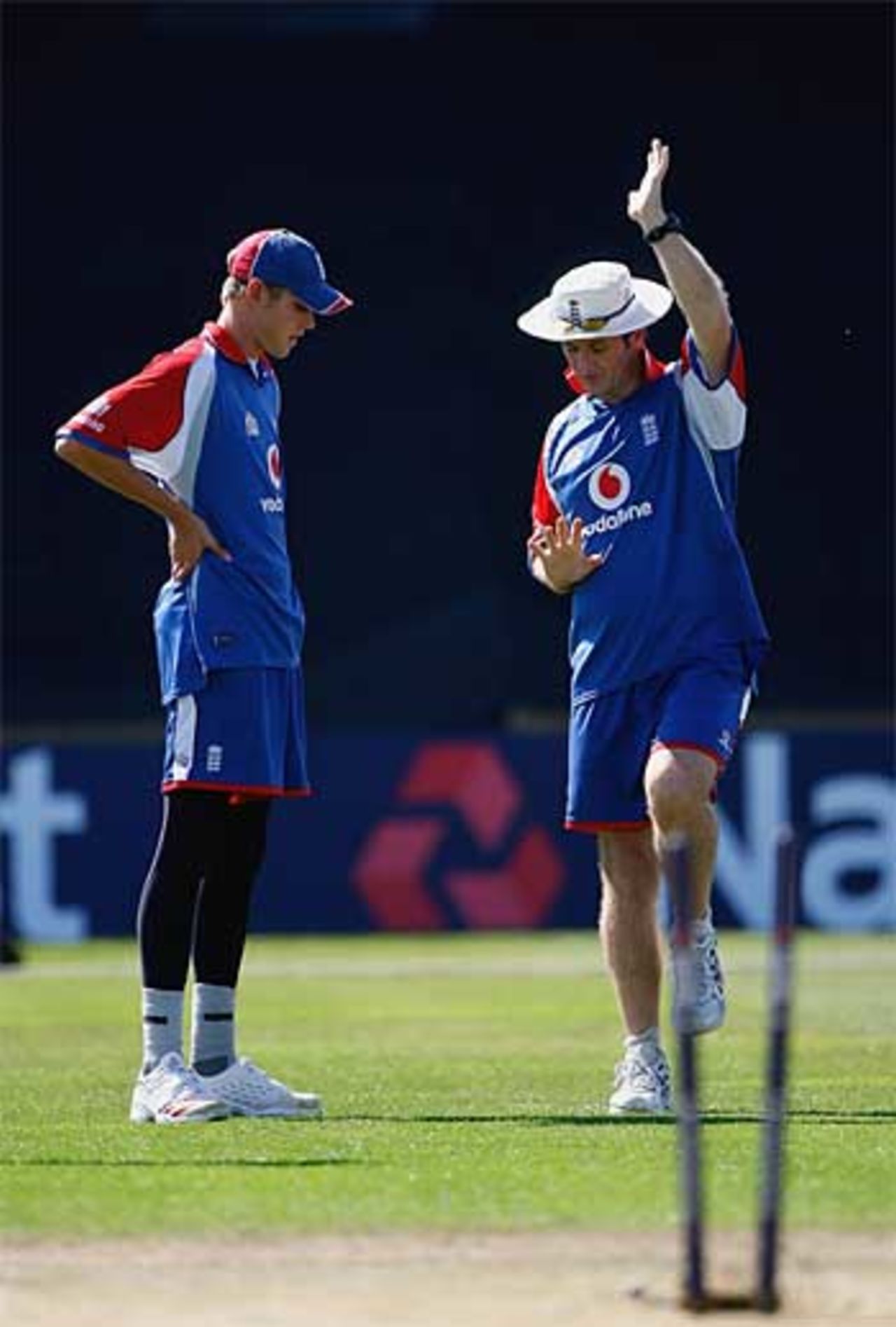 Shining example: Stuart Broad takes notes from the ECB bowling coach Kevin Shine, The Rose Bowl, 4 September 2006