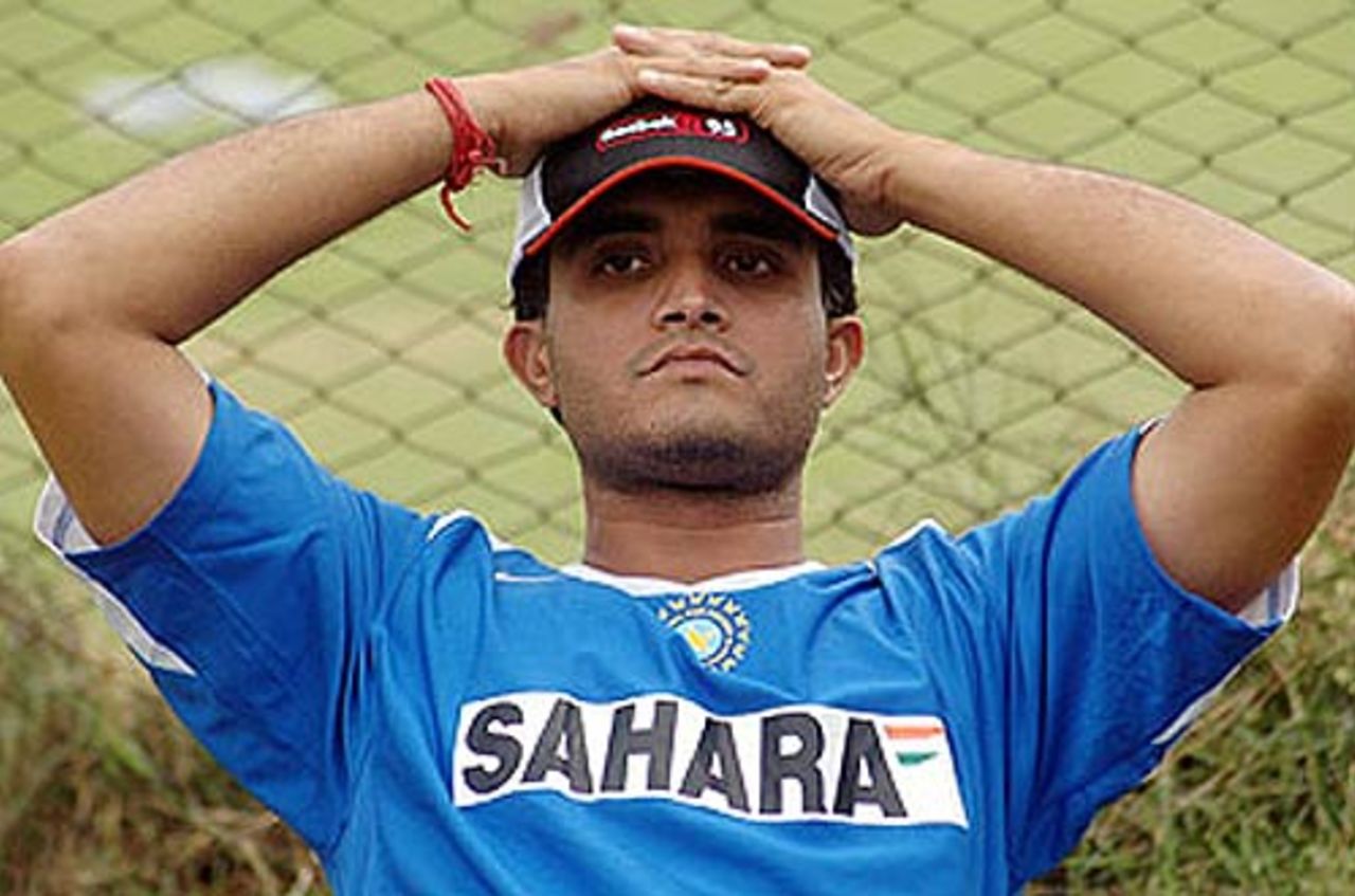 Sourav Ganguly watches the action during the Moin-ud-Dowla tournament, Bangalore, September 5, 2006