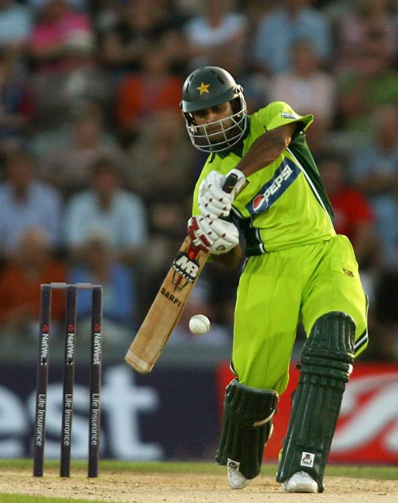 Mohammad Hafeez clobbers one over the top, England v Pakistan, 3rd ODI, The Rose Bowl, September 5, 2006