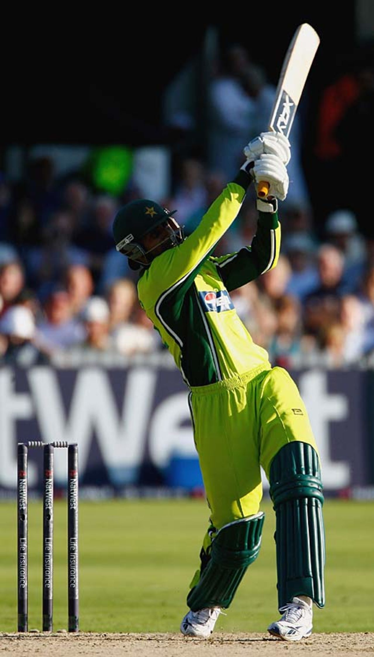 Abdul Razzaq launches one of his five massive sixes, England v Pakistan, 4th ODI, Trent Bridge, September 8, 2006