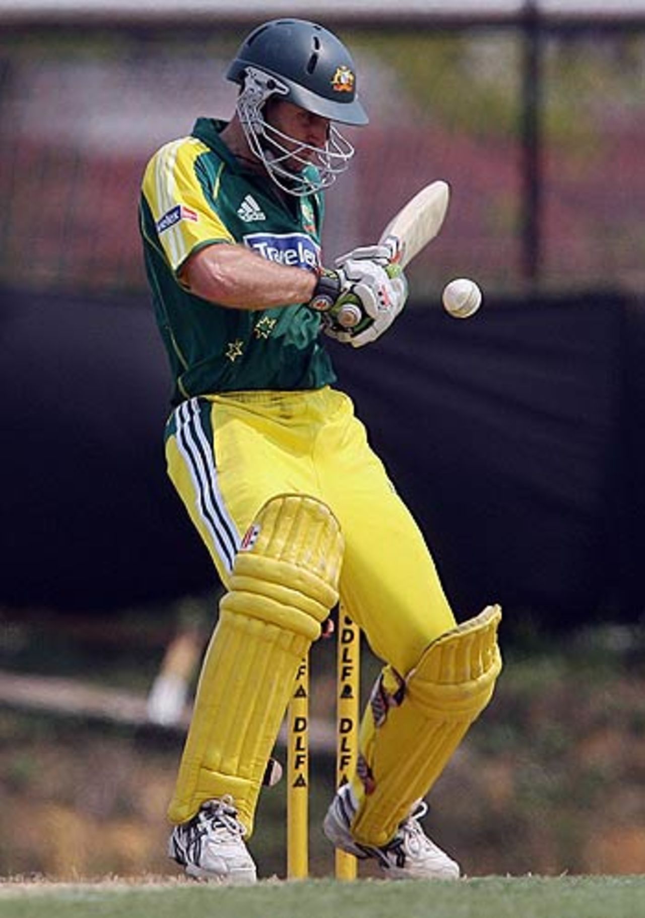 Simon Katich eyes the late cut during his innings of 36, Australia v West Indies, 1st match, DLF Cup, Kuala Lumpur, September 12, 2006