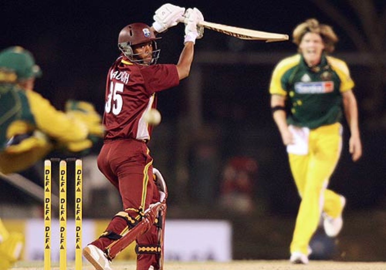 Carlton Baugh edges one straight to Brad Haddin, Australia v West Indies, 1st match, DLF Cup, Kuala Lumpur, September 12, 2006
