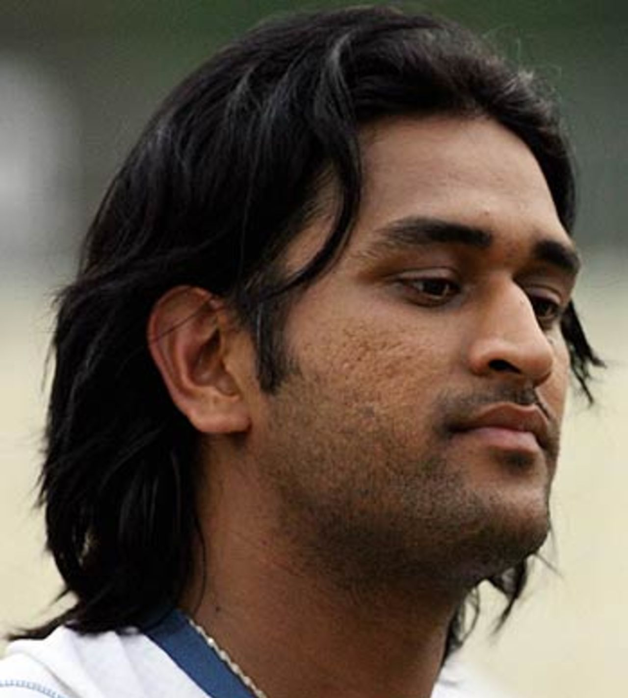 Mahendra Singh Dhoni finds a moment to himself, Kinrara Academy Oval, Kuala Lumpur, September 13, 2006