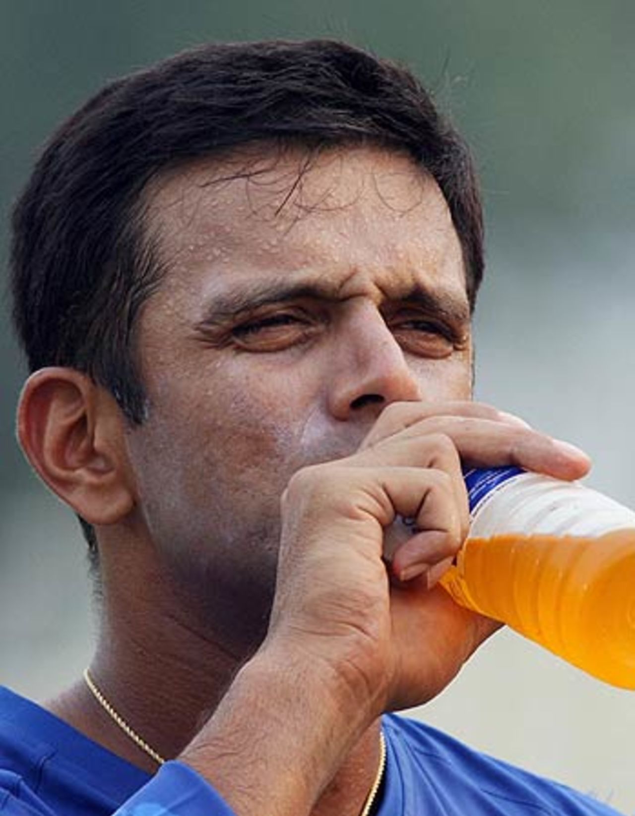 Rahul Dravid takes a breather during a practice session, Kinrara Academy Oval, Kuala Lumpur, September 13, 2006