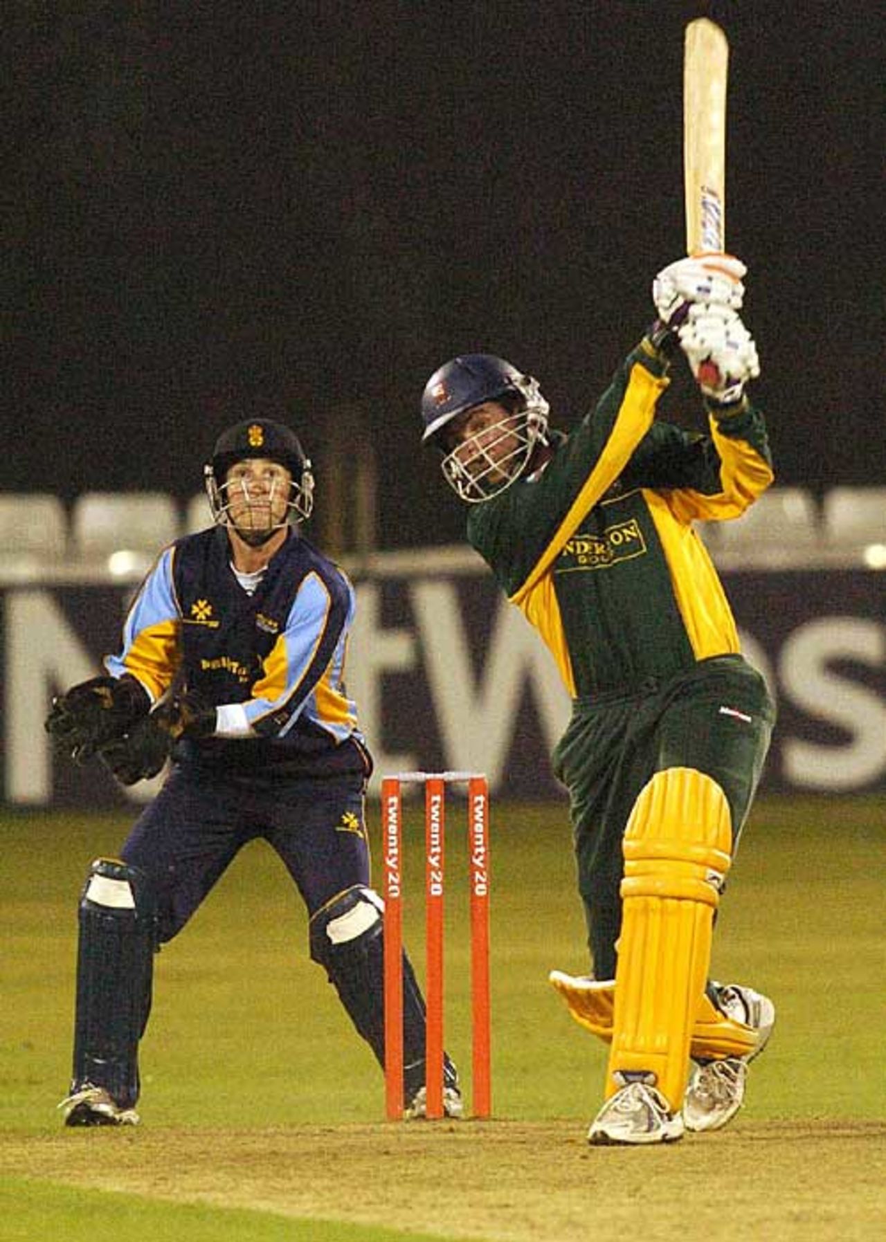 Ronnie Irani launches a boundary, Essex v Derbyshure, Twenty20 Floodlit Cup, September 13, 2006