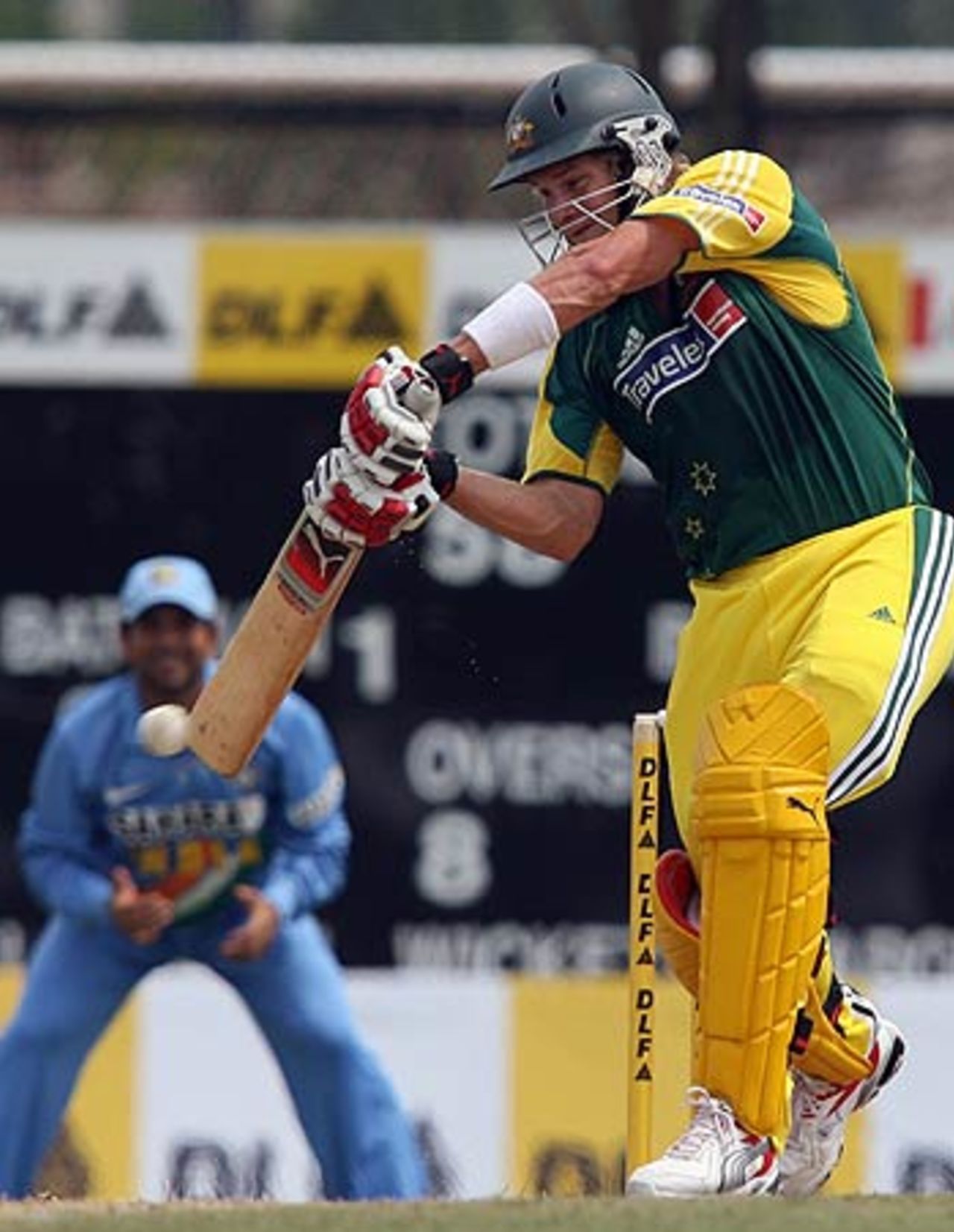 Shane Watson scores a boundary on his way to a half-century, India v Australia, 3rd match, DLF Cup, Kuala Lumpur, September 16, 2006