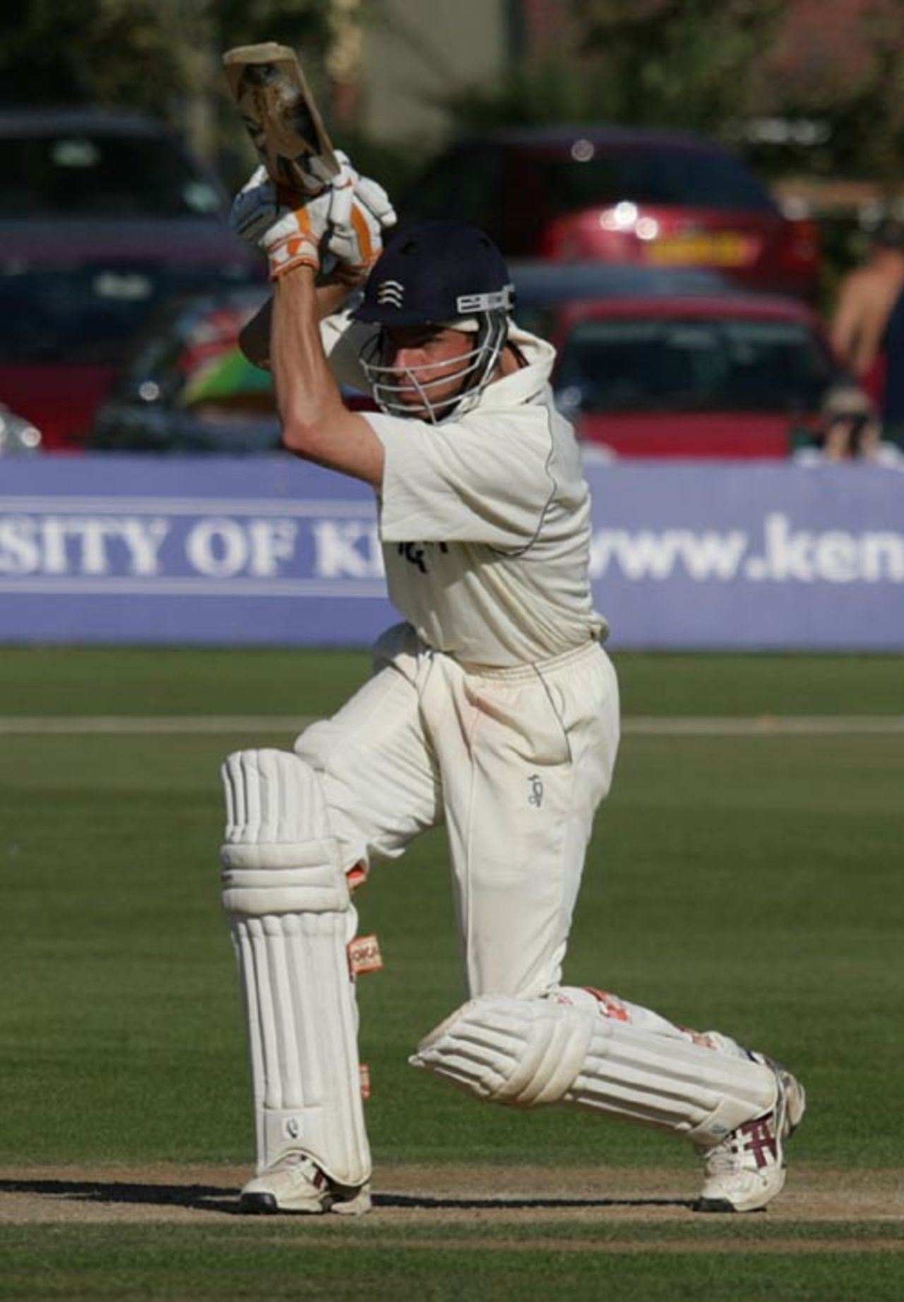 Ben Hutton drives through the covers, Kent v Middlesex, Canterbury, September 21, 2006