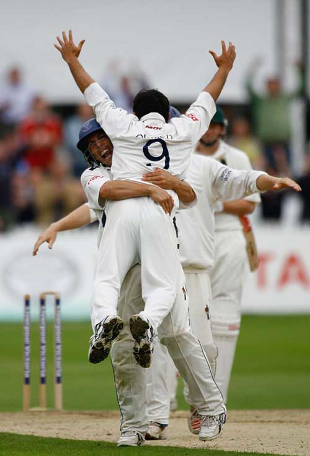 Mushtaq Ahmed takes his 100th Championship wicket of the season, Nottinghamshire v Sussex, Trent Bridge, September 22, 2006