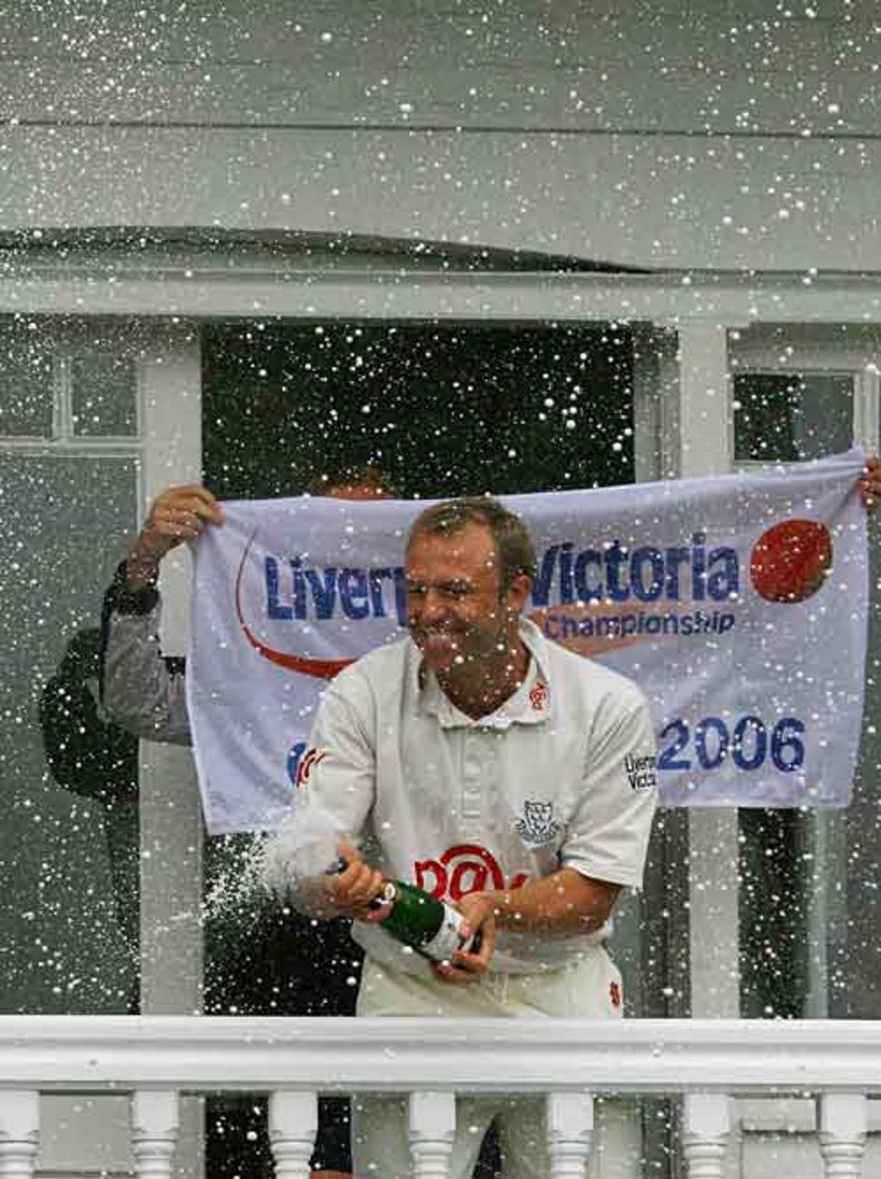 Chris Adams wastes some more champagne, Nottinghamshire v Sussex, Trent Bridge, September 22, 2006