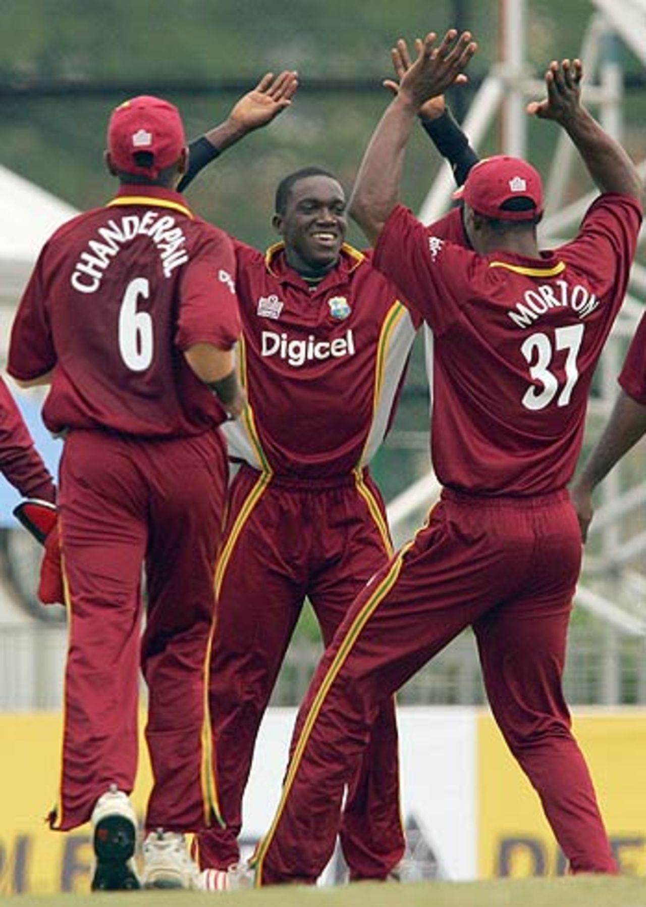 Jerome Taylor strikes with the wicket of Ricky Ponting, Australia v West Indies, DLF Cup final, September 24, 2006