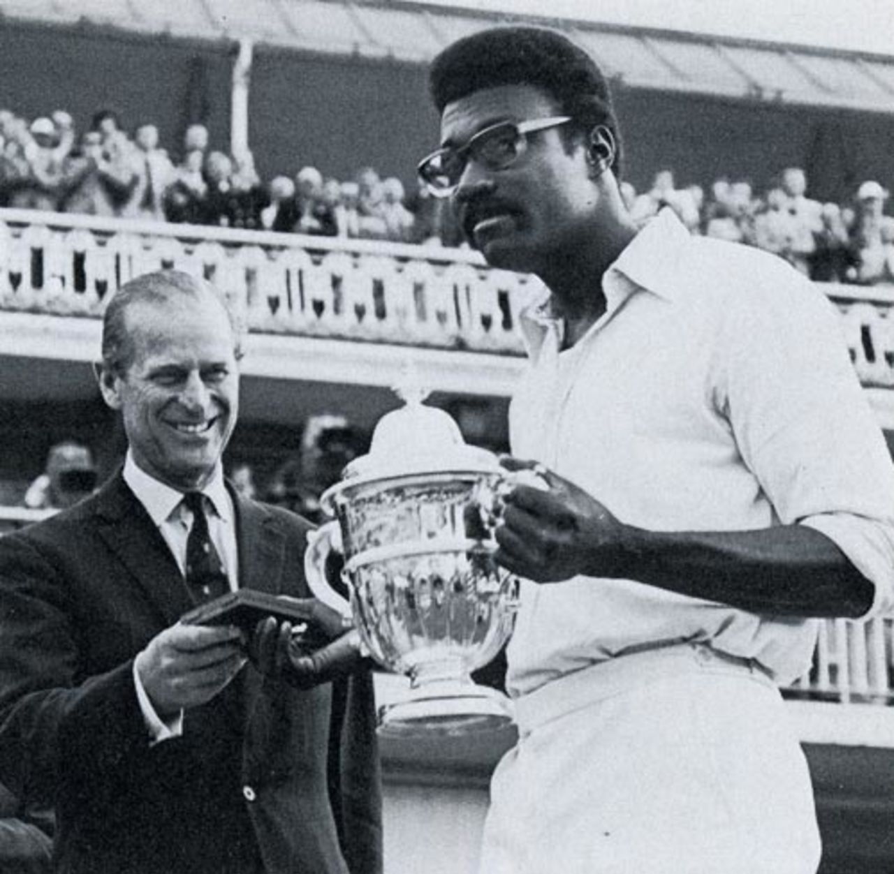 Clive Lloyd holds the World Cup after West Indies win in 1975, West Indies v Australia, Lord's, June 21, 1975