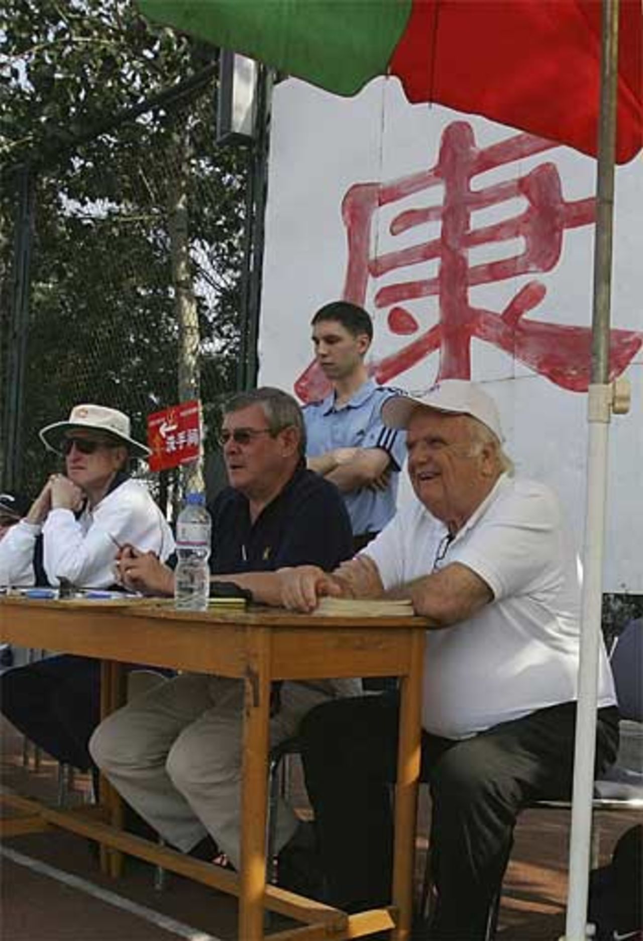 Robin Marlar watches MCC take on United Beijing during the London club's first tour of China
