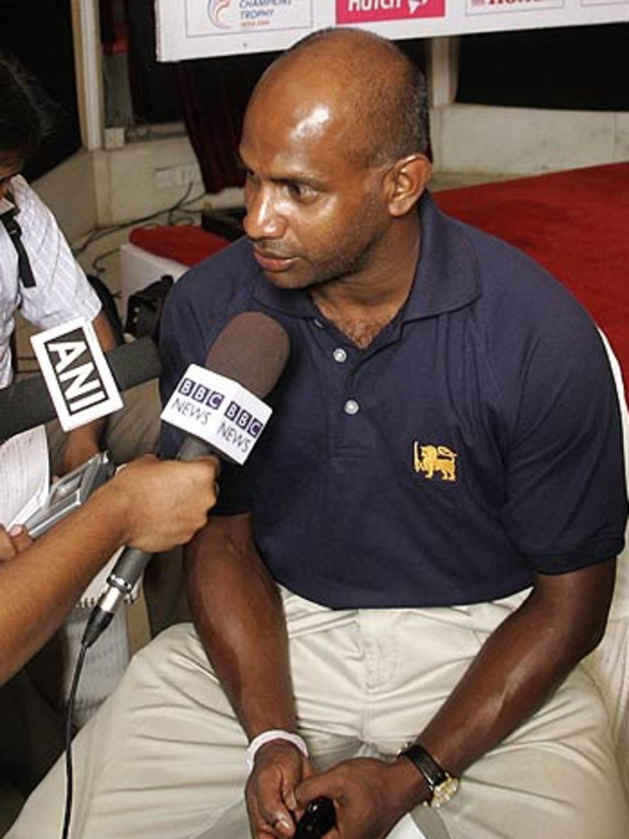 Sanath Jayasuriya at a press conference in New Delhi, October 2, 2006