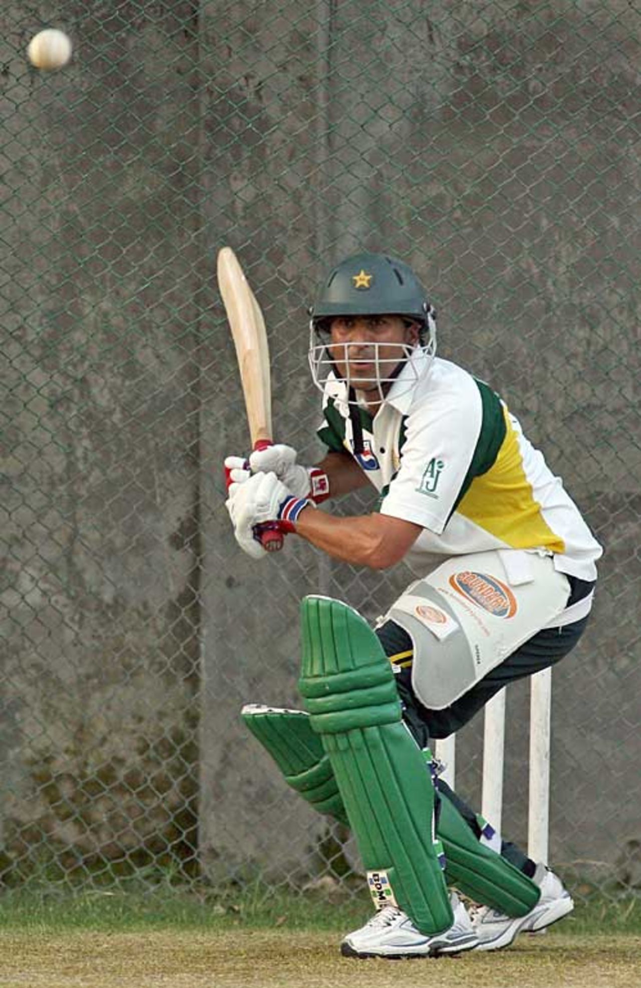 Younis Khan, Pakistan's stand-in captain, has a net session before Pakistan leave for the Champions Trophy, Lahore, October 4, 2006