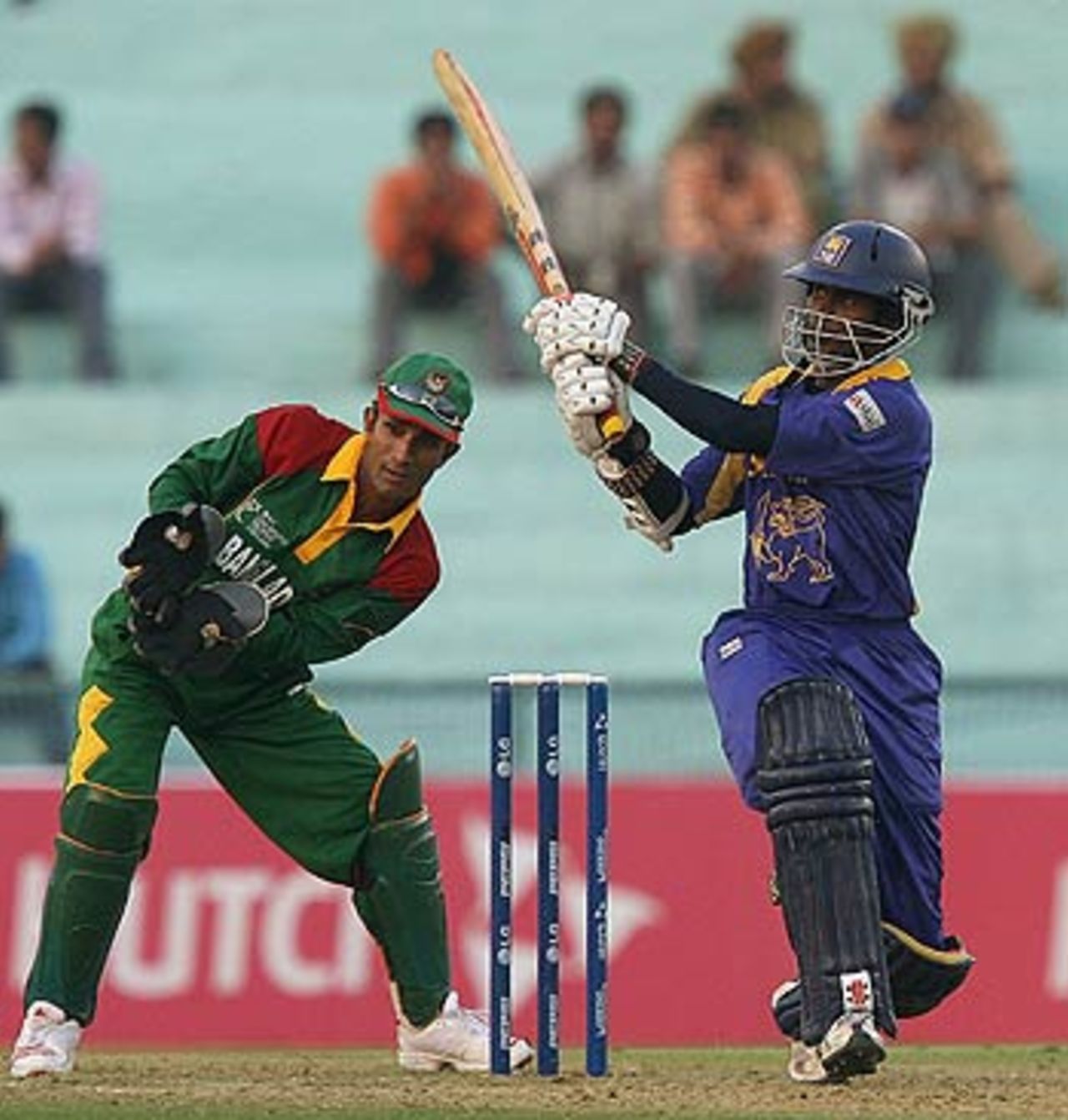 Upul Tharanga swings one over the leg side, Bangladesh v Sri Lanka, 1st qualifying match, Champions Trophy, Mohali, October 7, 2006