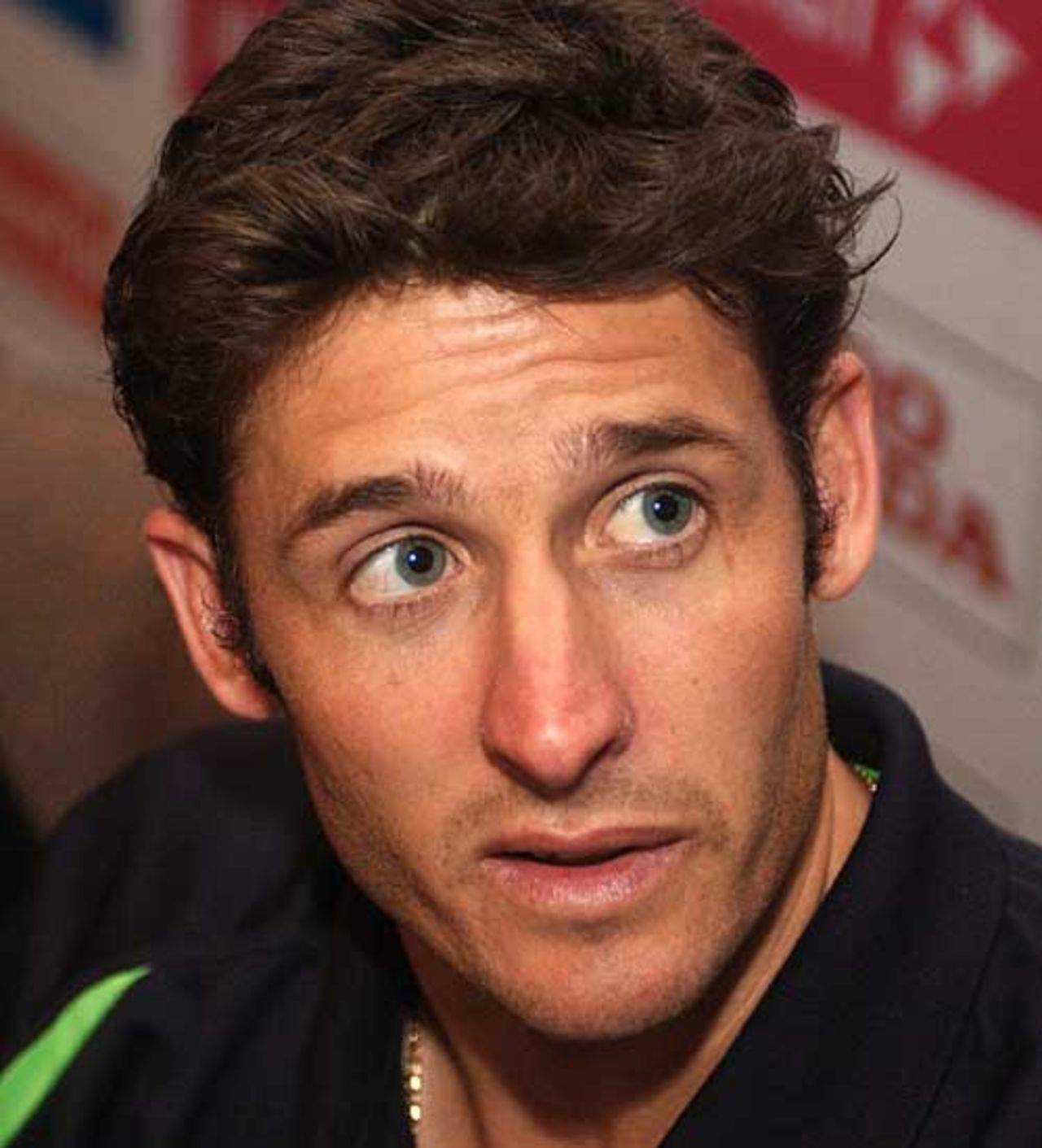 Mike Hussey speaks during Australia's media session, New Delhi, October 8, 2006
