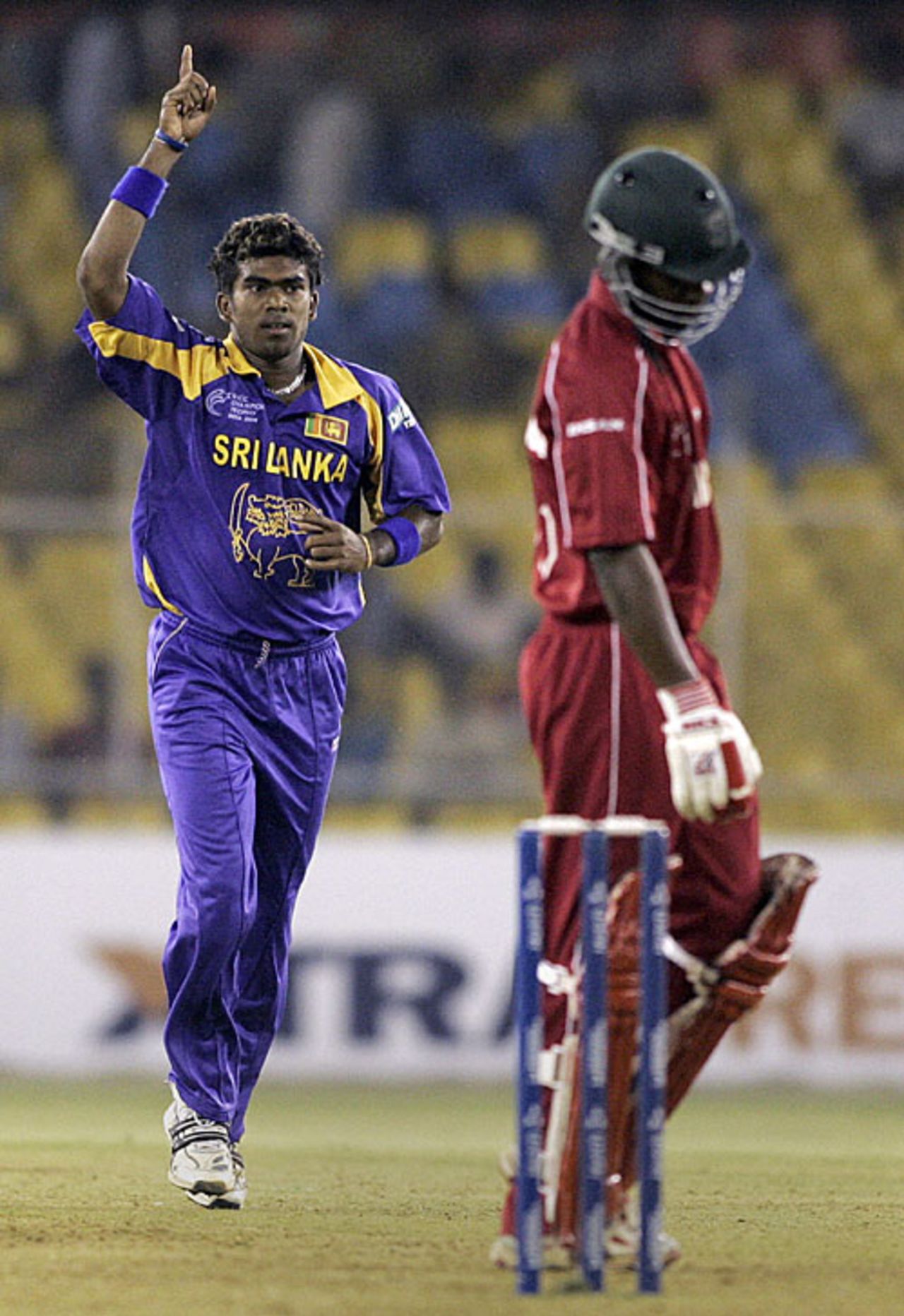Lasith Malinga dismisses Chamu Chibhabha, Sri Lanka v Zimbabwe, Champions Trophy, Ahmedabad, October 10, 2006
