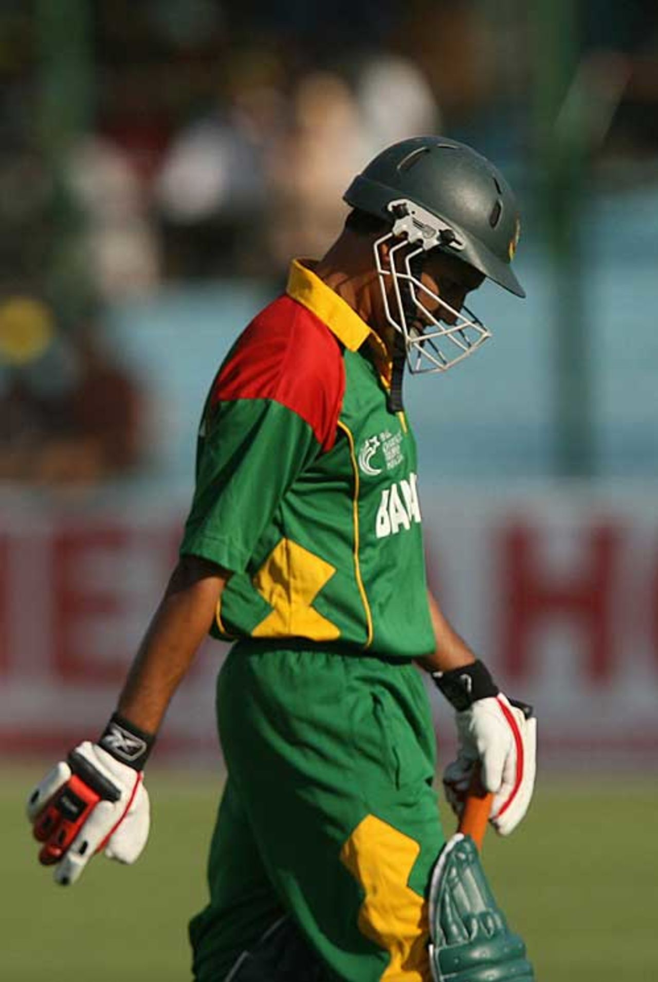 Habibul Bashar heads off after falling first ball, West Indies v Bangladesh, Champions Trophy, Jaipur, October 11, 2006