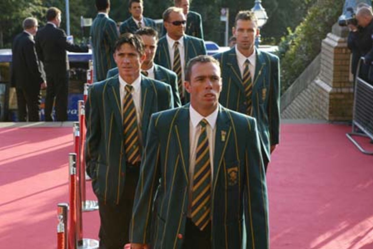 The South African team arrive at the Awards ceremony