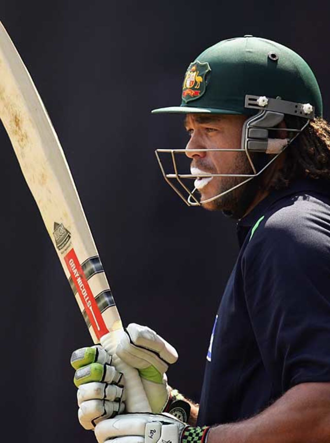 Andrew Symonds focuses on the task in hand during a net session, Mumbai, October 14, 2006