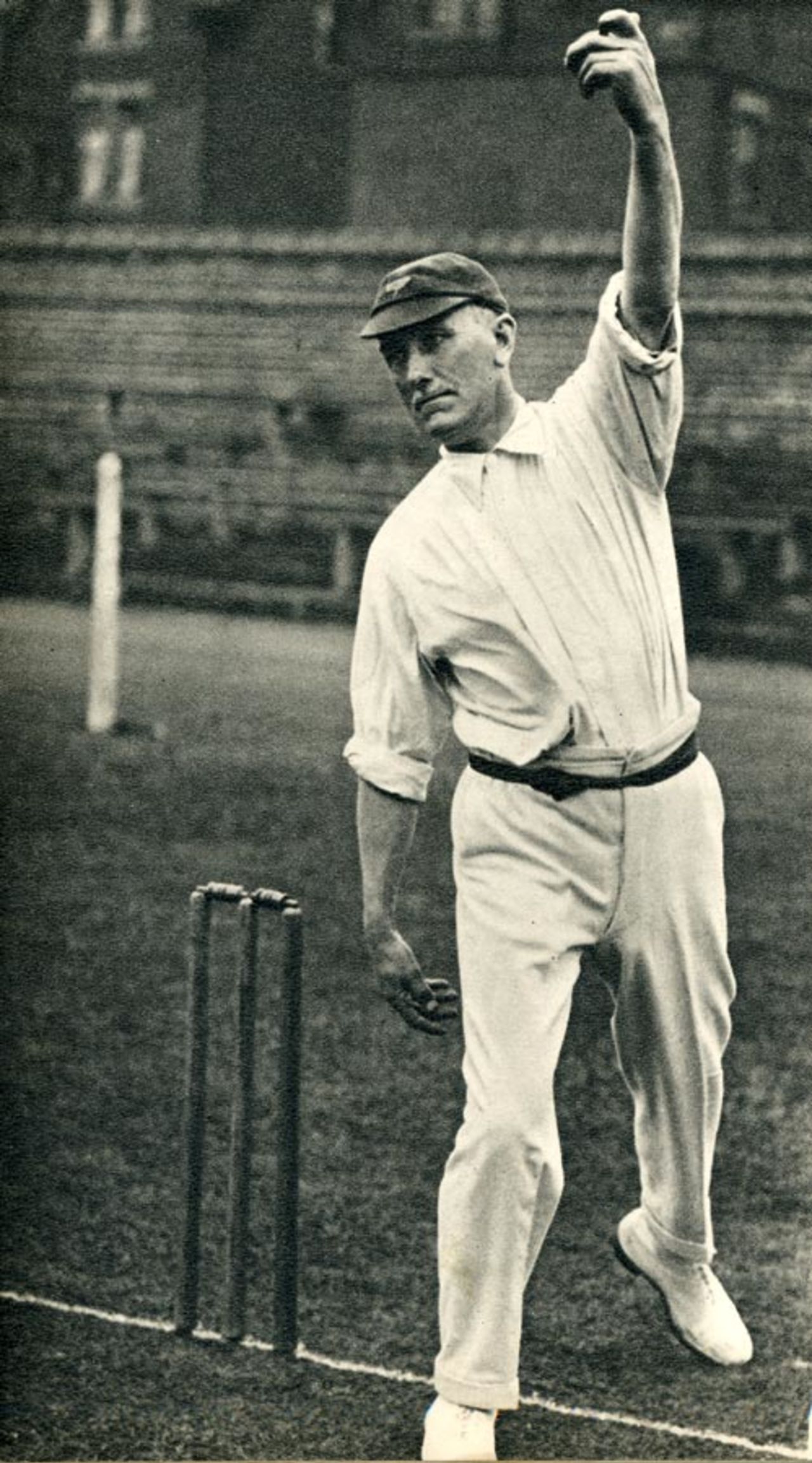 Wilfred Rhodes near the end of his career in 1928