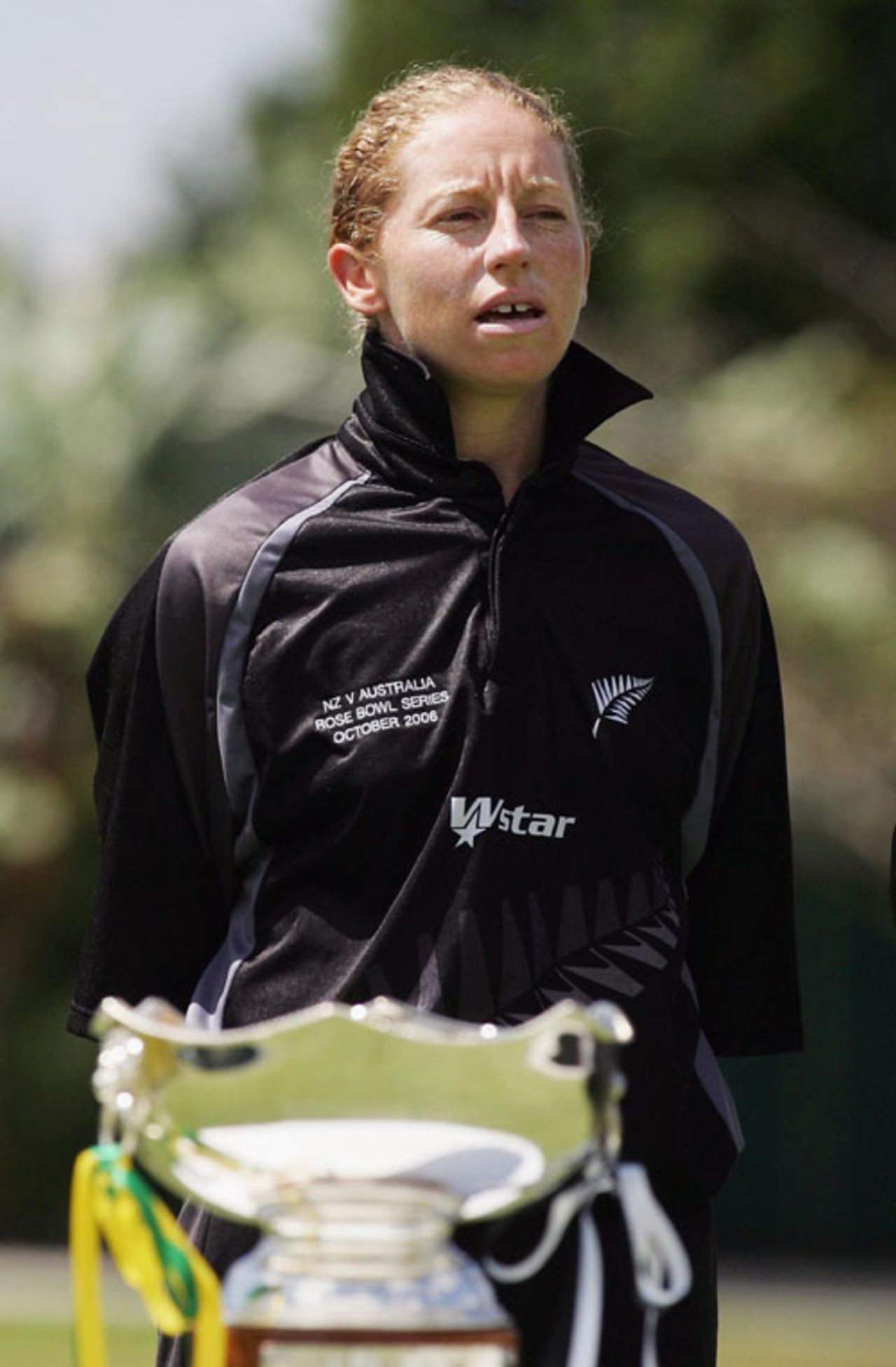 Haidee Tiffen during the pre-match presentations, Australia v New Zealand, 1st ODI, Allan Border Field, Brisbane, October 20, 2006