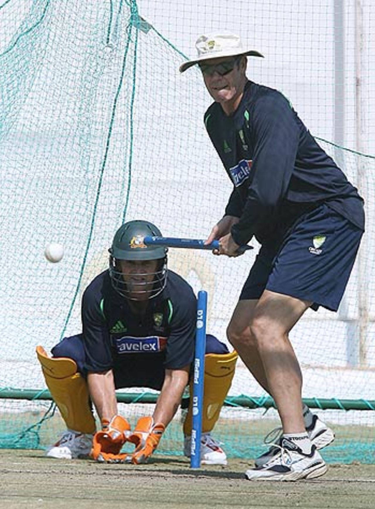 'Let me show you how it works' - John Buchanan faces up at the nets, Jaipur, October 20, 2006
