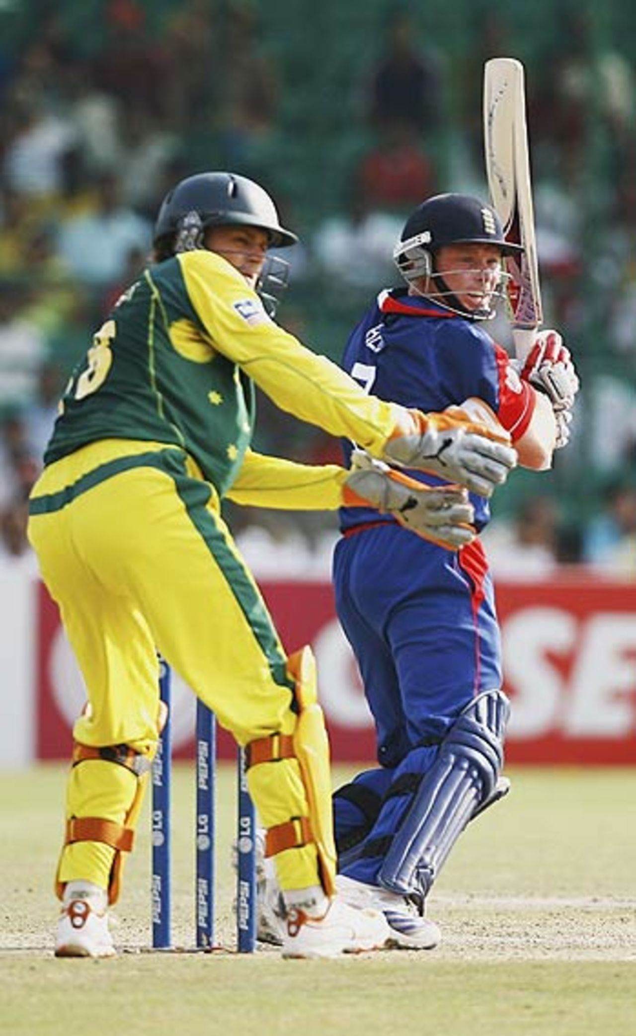 Ian Bell works the ball past gully for four, Australia v England, 6th match, Champions Trophy, Jaipur, October 21, 2006