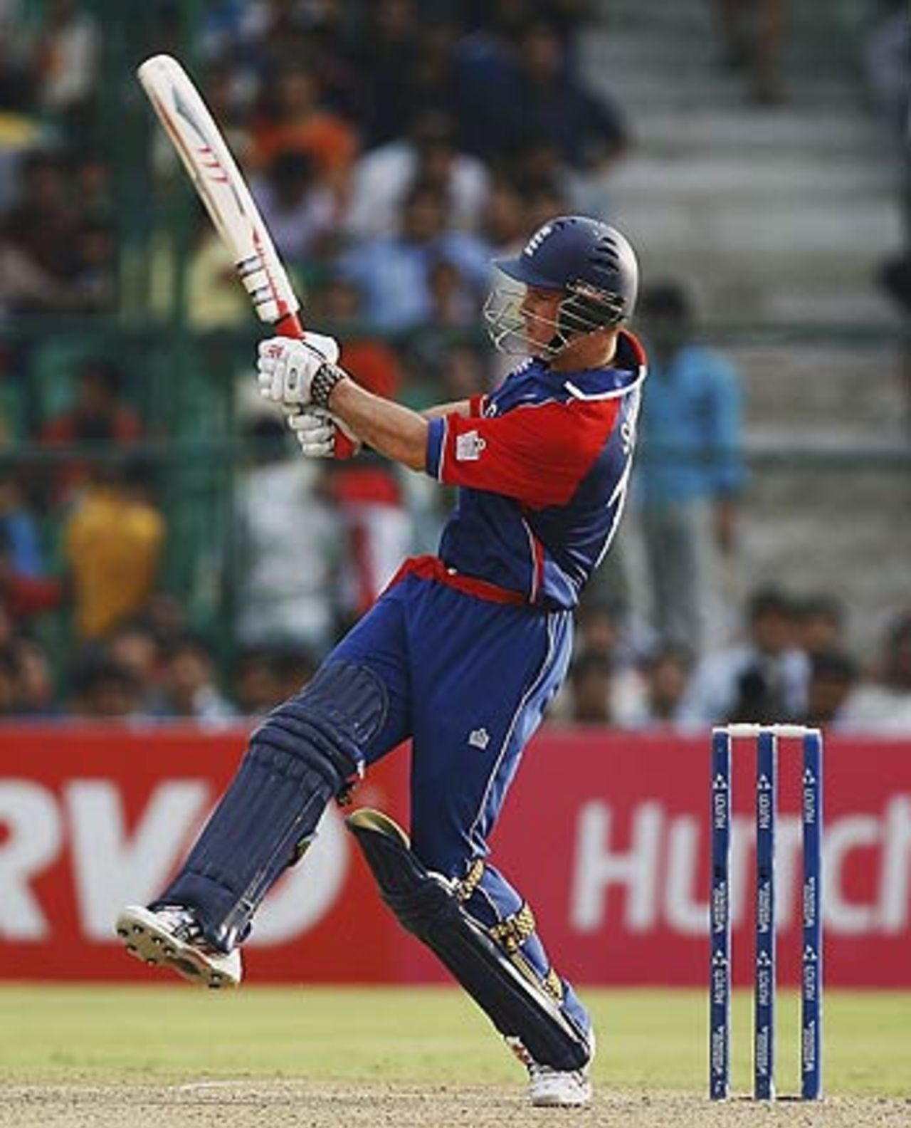 Andrew Strauss pulls during his fifty, Australia v England, 6th match, Champions Trophy, Jaipur, October 21, 2006