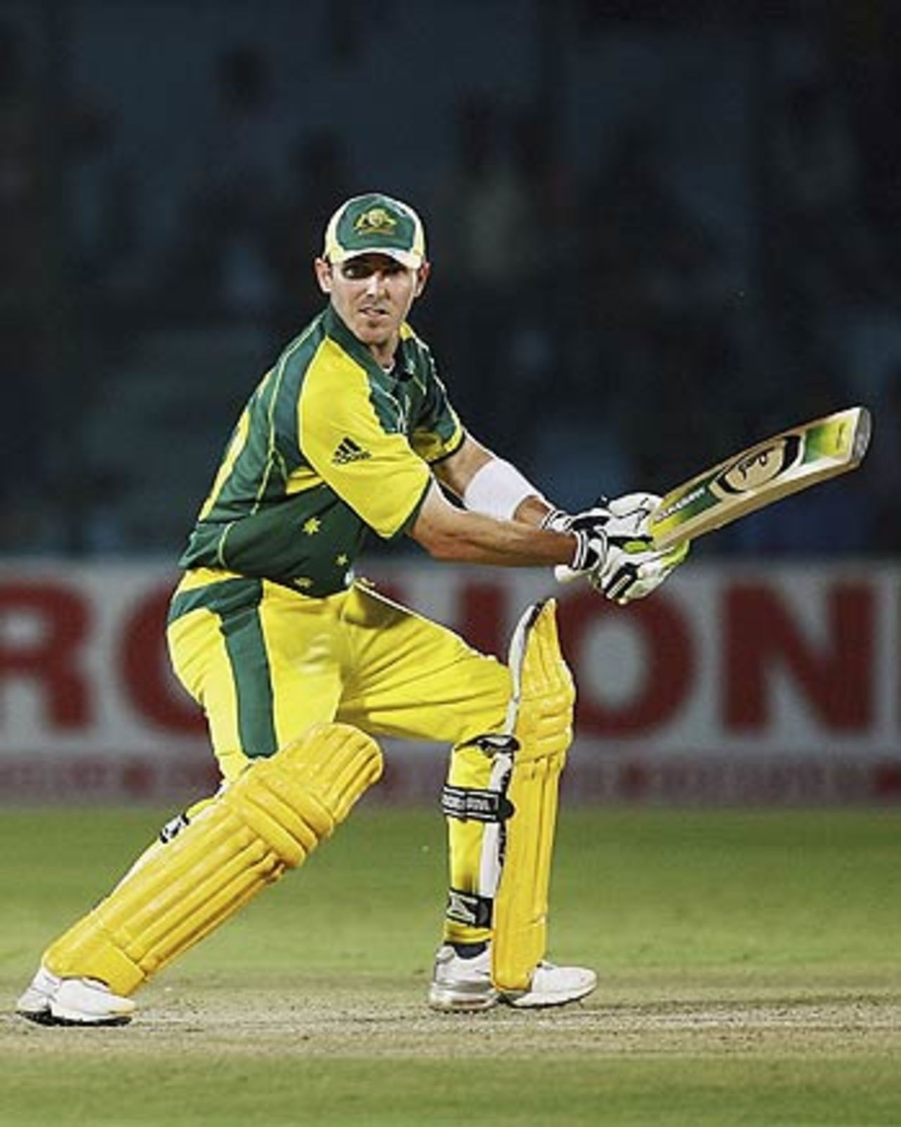 Damien Martyn in action during his match-winning 78, Australia v England, 6th match, Champions Trophy, Jaipur, October 21, 2006