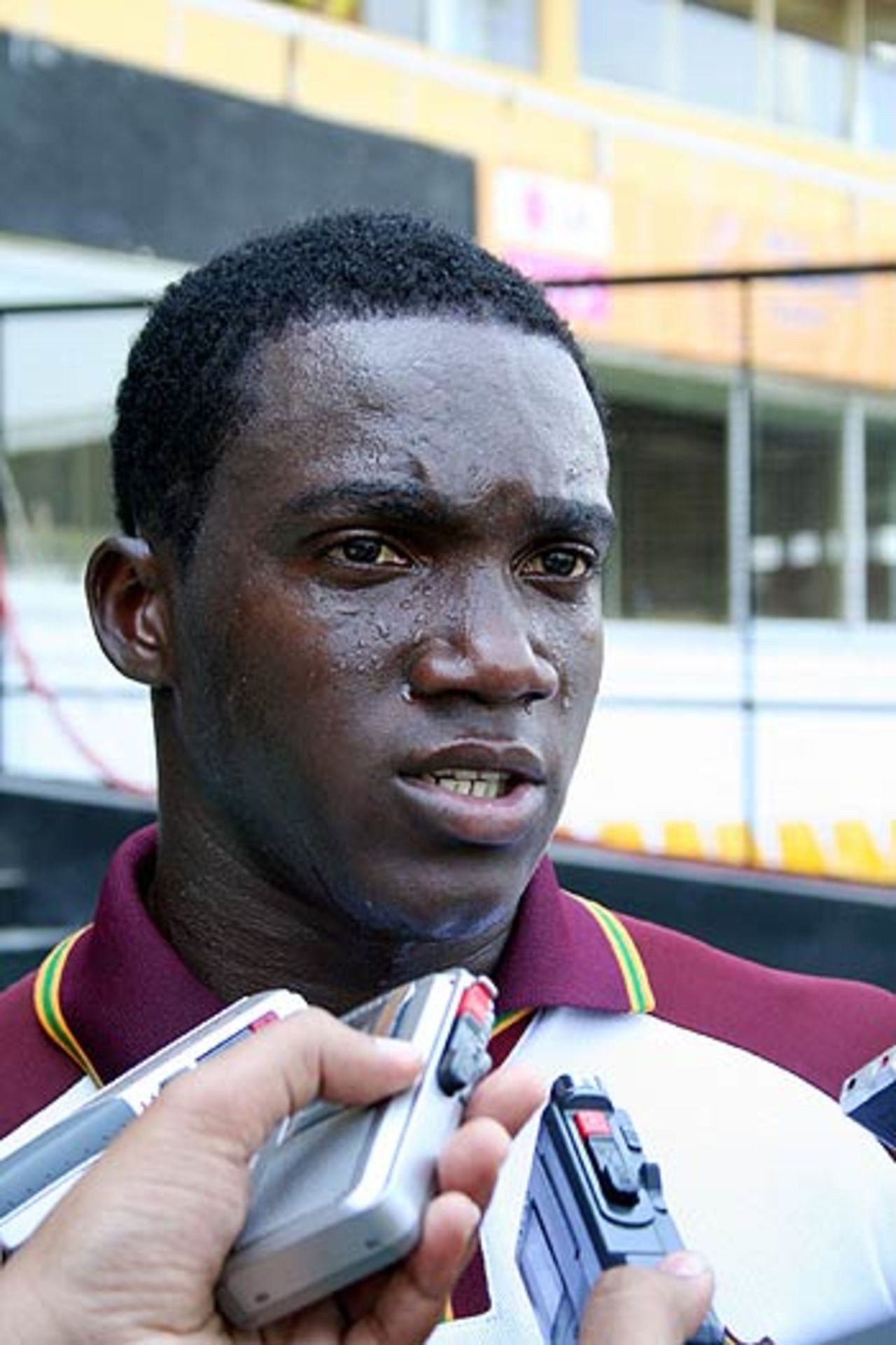 Jerome Taylor speaks to the media in Ahmedabad, October 22, 2006