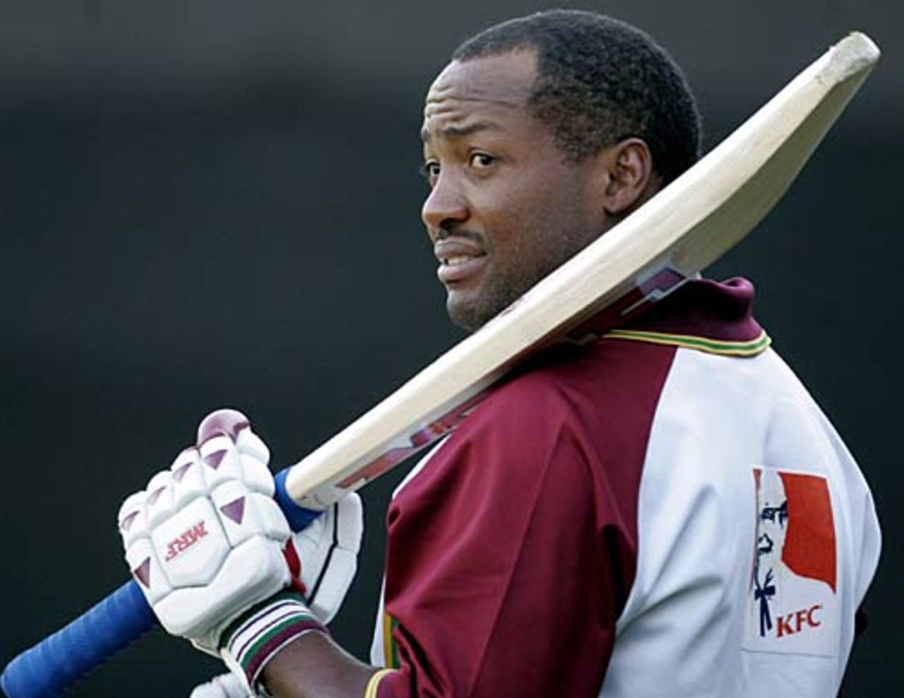 Brian Lara in pensive mood during a training session, Ahmedabad, October 25, 2006