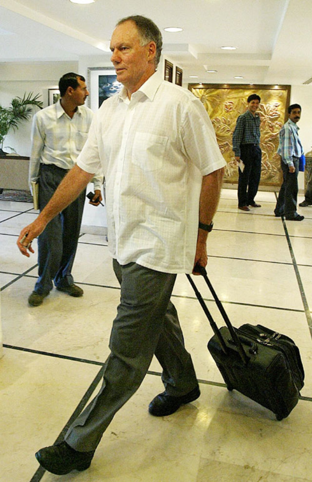 Greg Chappell, India's coach, leaves the team hotel , Chandigarh, October 30, 2006