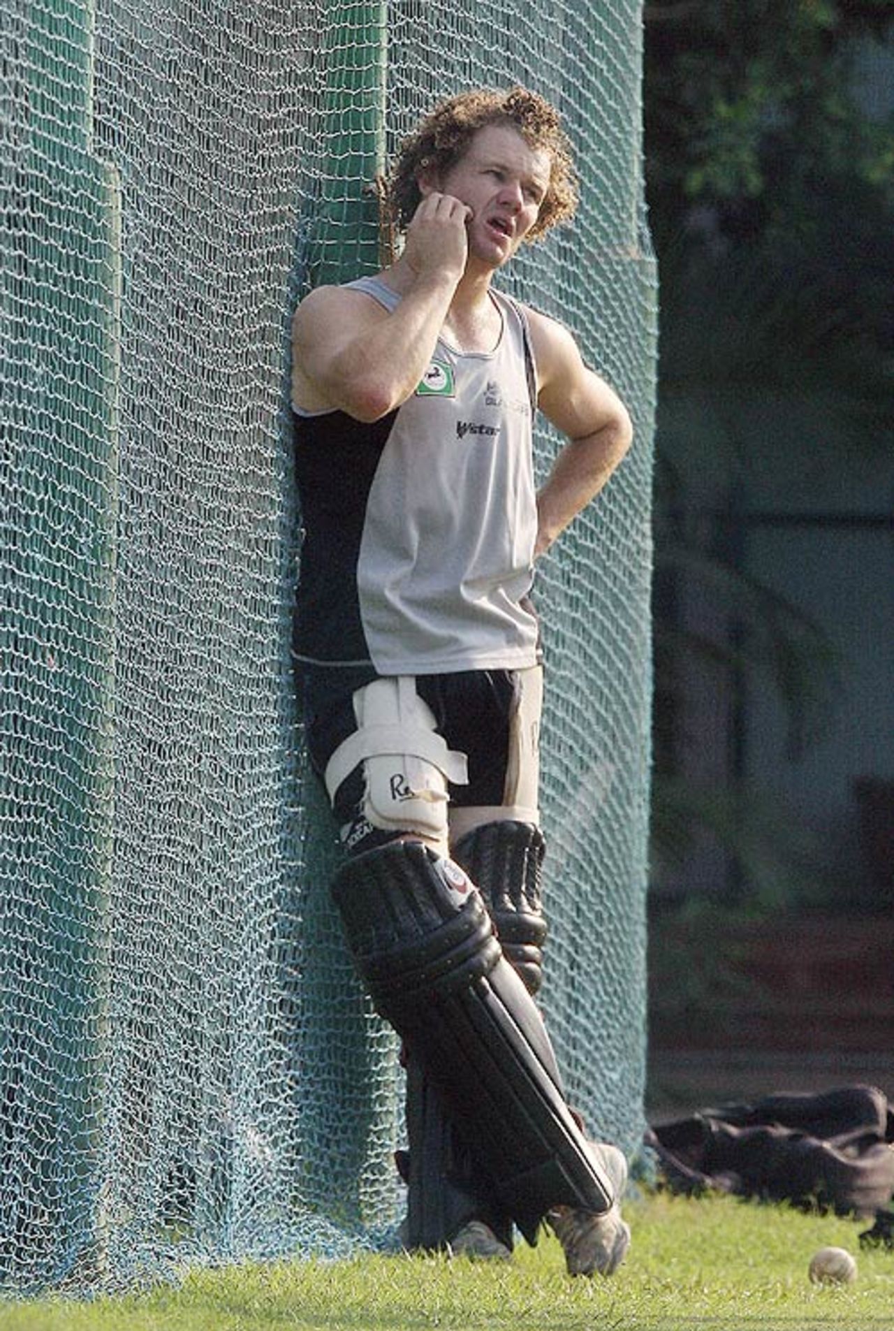 Hamish Marshall ponders his options after a net session, PCA Stadium, Mohali, October 31, 2006